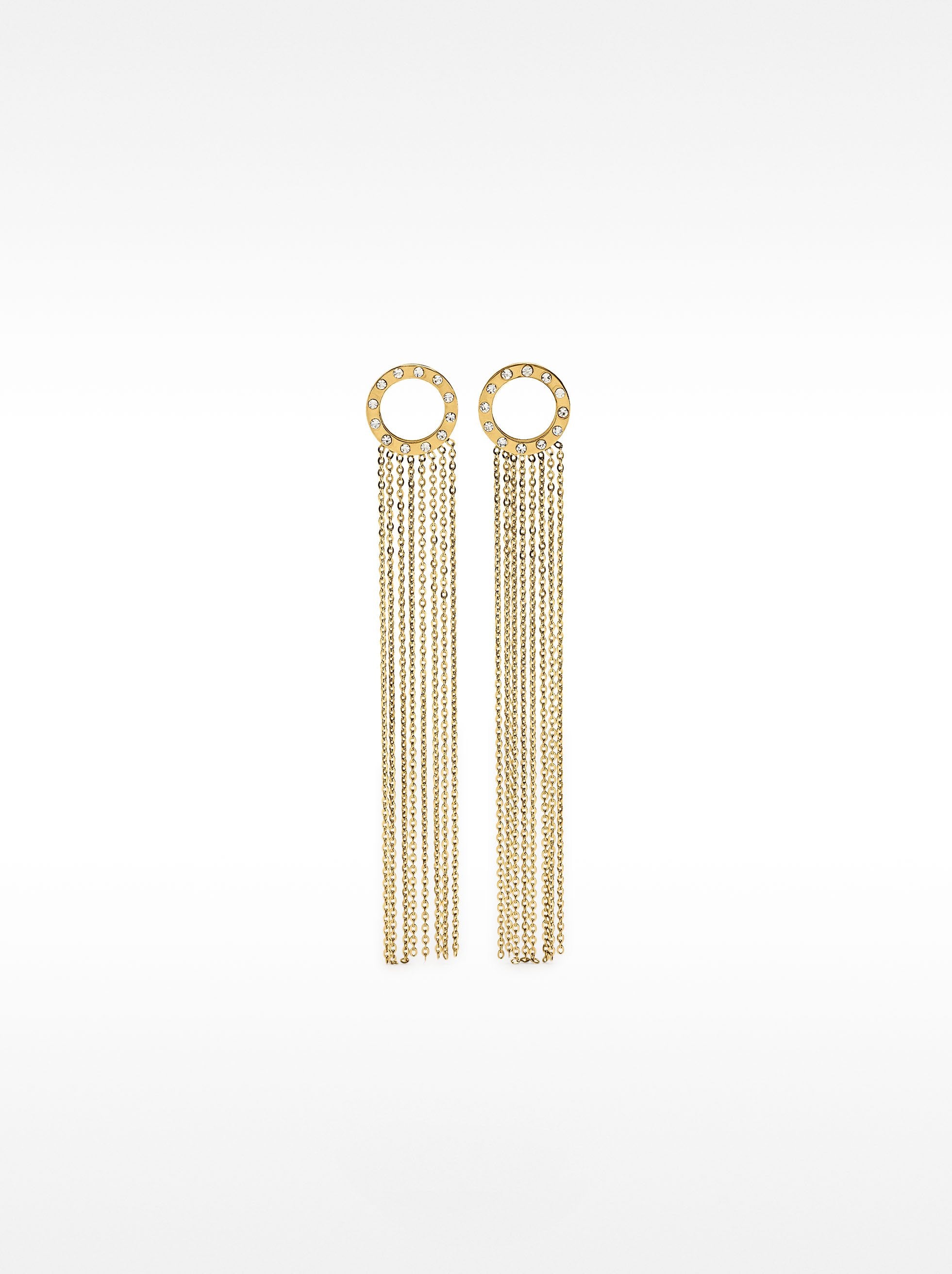 Pendientes Largos Con Cristales - Acero Inoxidable