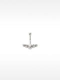 Piercing De Ombligo Con Círculos De Cristal – Acero Inoxidable