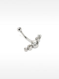Piercing De Ombligo Con Círculos De Cristal – Acero Inoxidable
