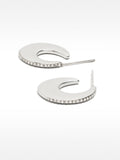 Pendientes Redondos Con Cristales - Acero Inoxidable