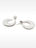 Pendientes Redondos Con Cristales - Acero Inoxidable