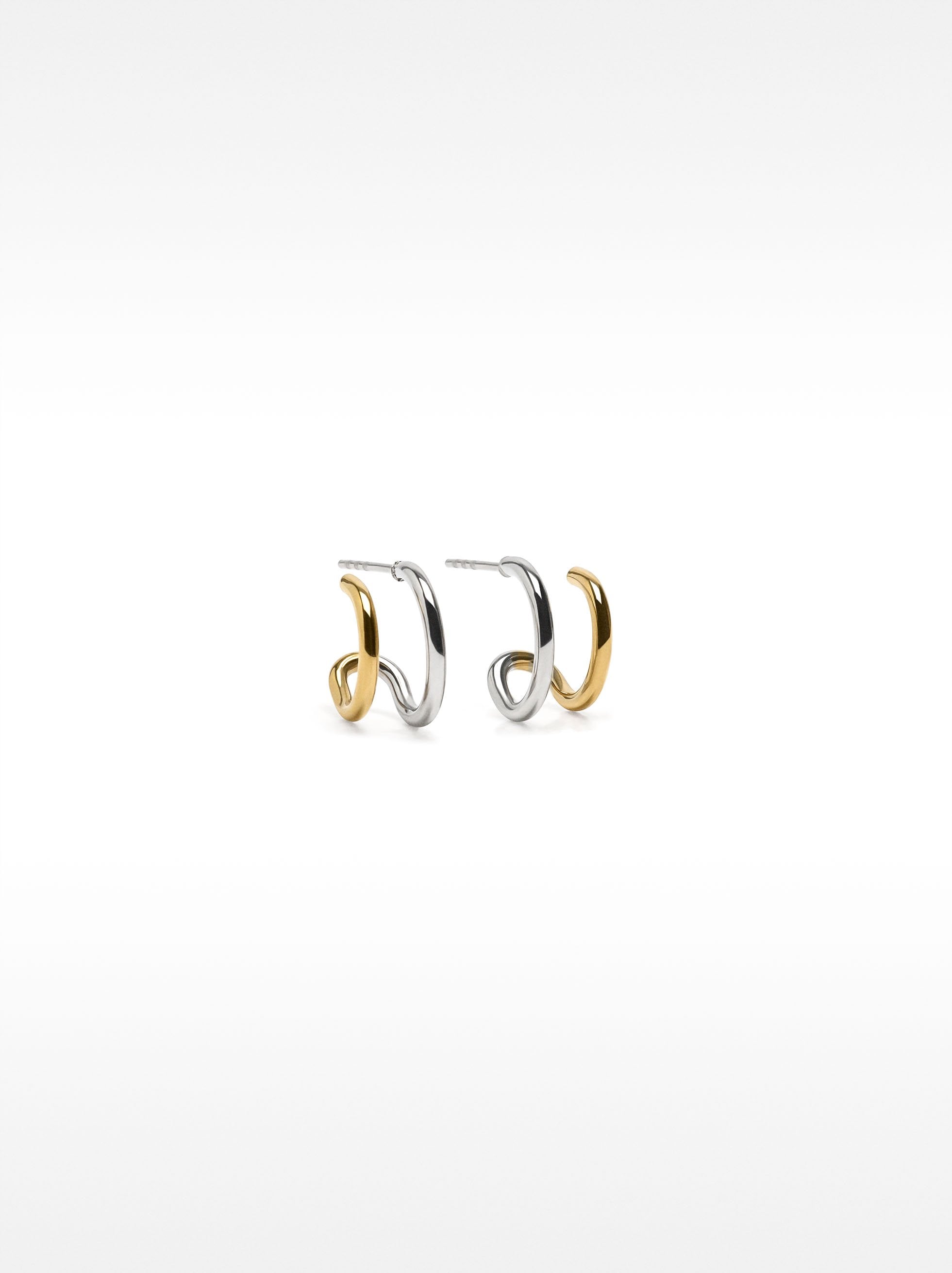 Aros Bicolor Efecto Doble - Acero Inoxidable