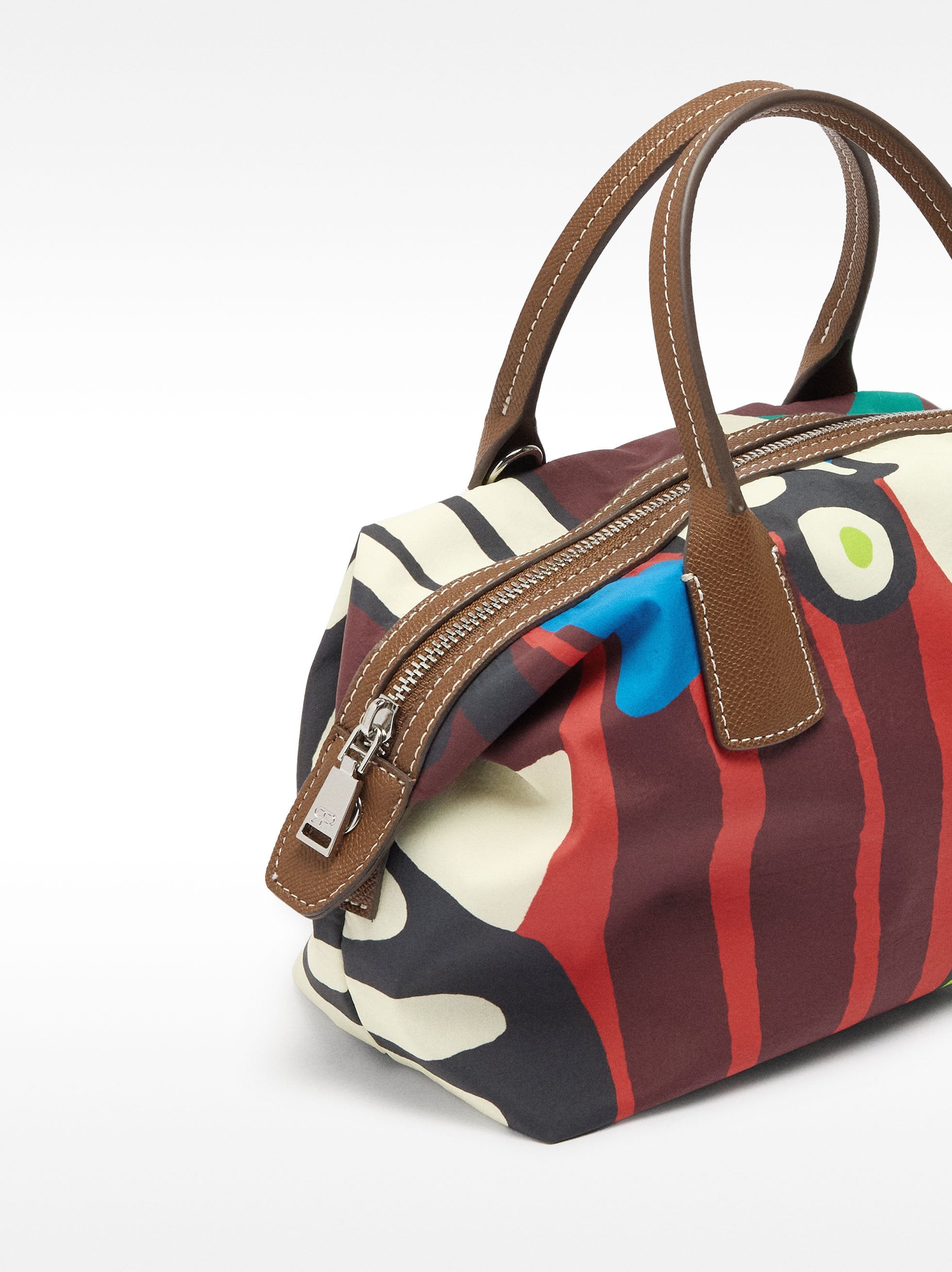 Bolso Tote De Nylon Estampado