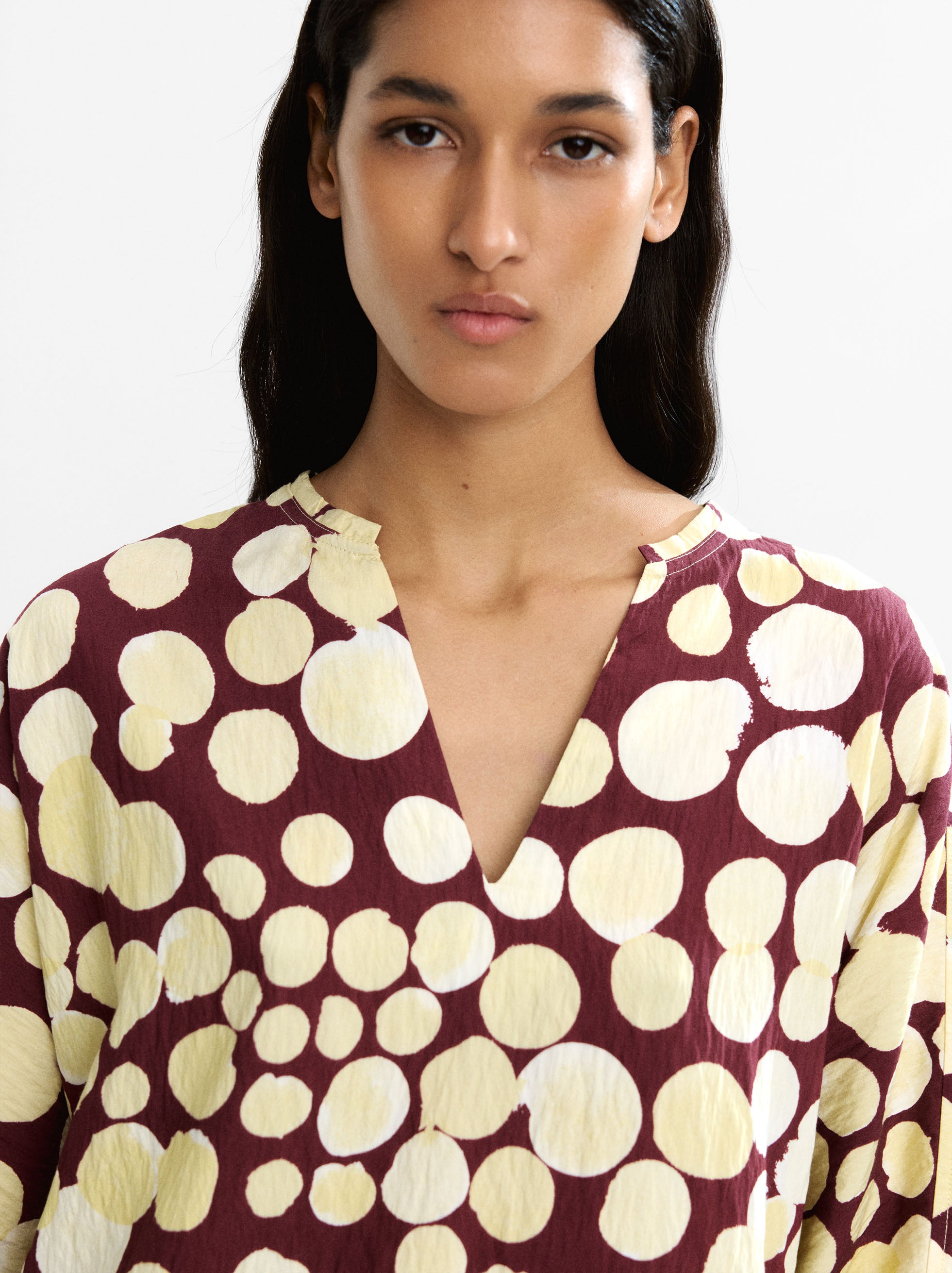 Blusa Estampada Con Textura