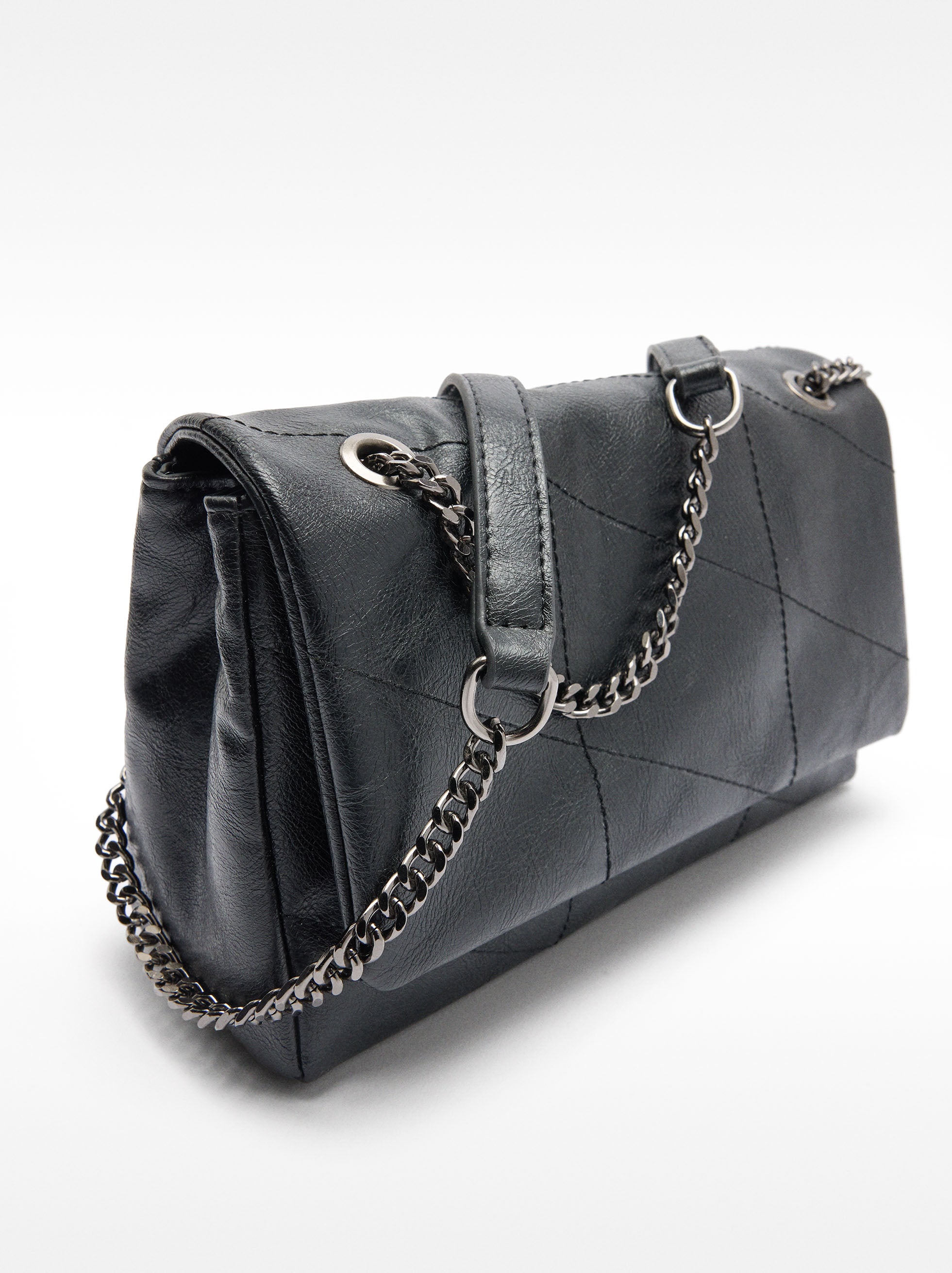 Bolso De Hombro Con Costuras