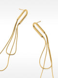 Pendientes Largos Cadena De Serpiente - Acero Inoxidable