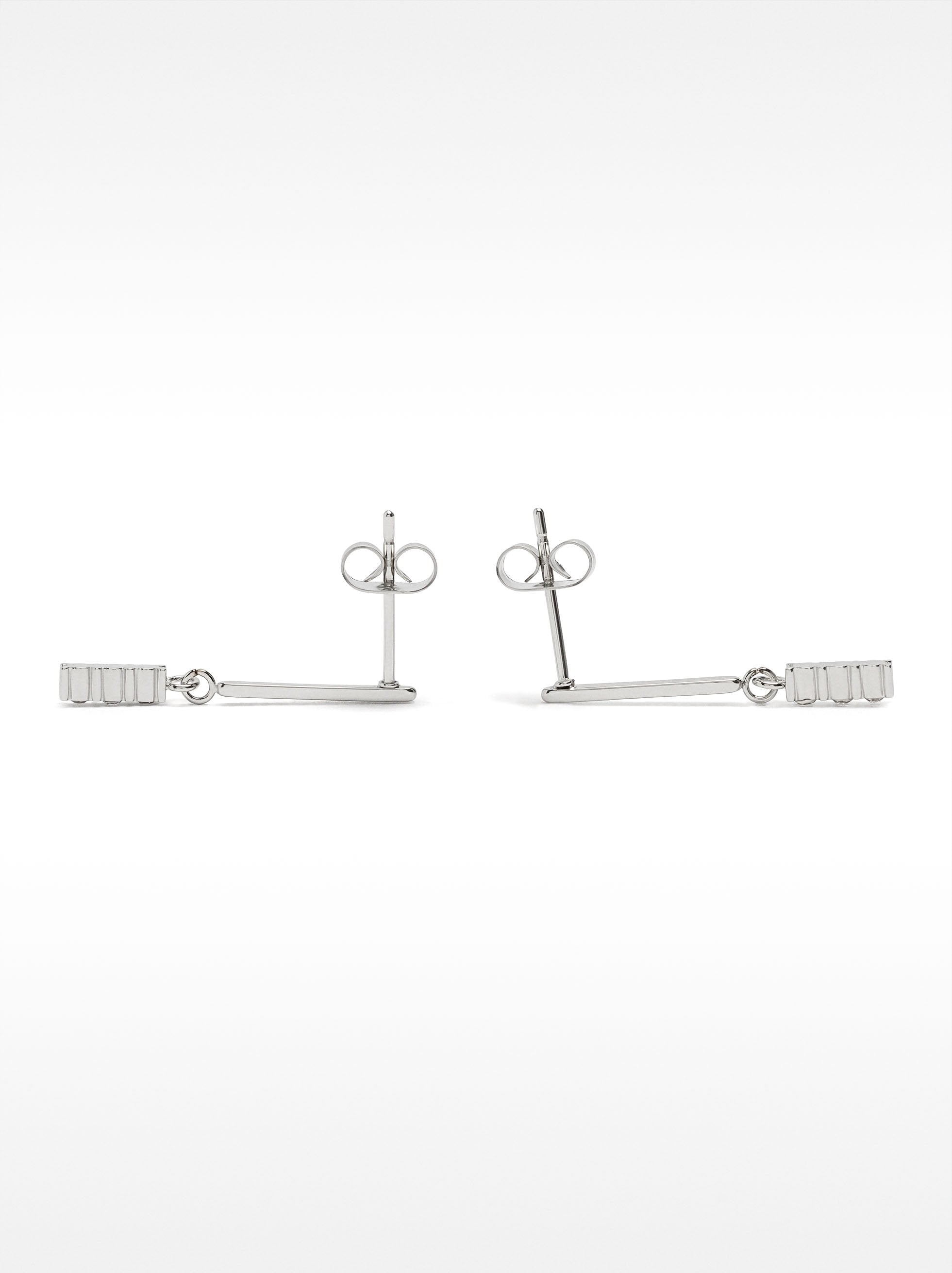 Pendientes Barra Con Cristales - Acero Inoxidable