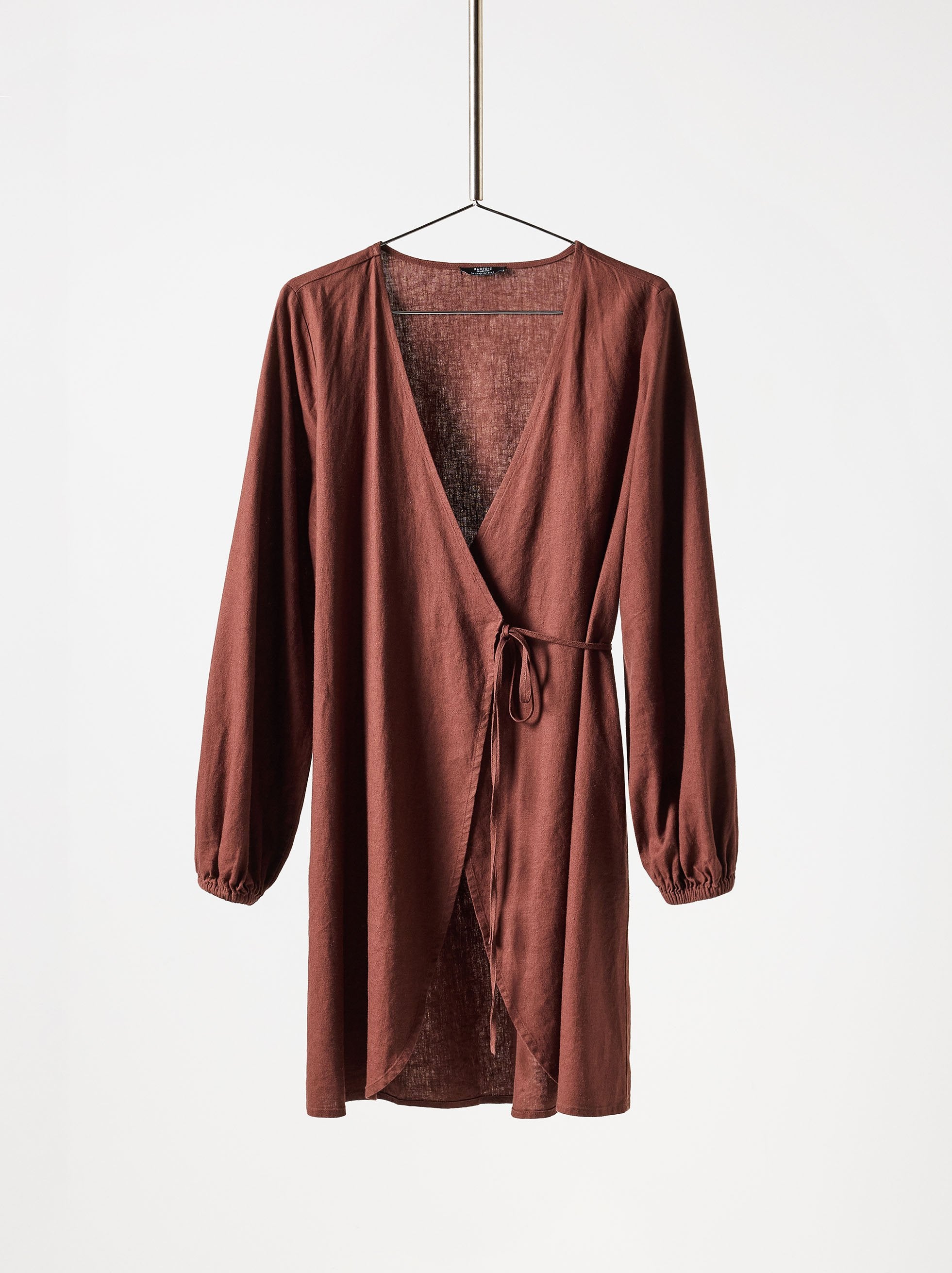 Vestido Cruzado Mezcla De Lino