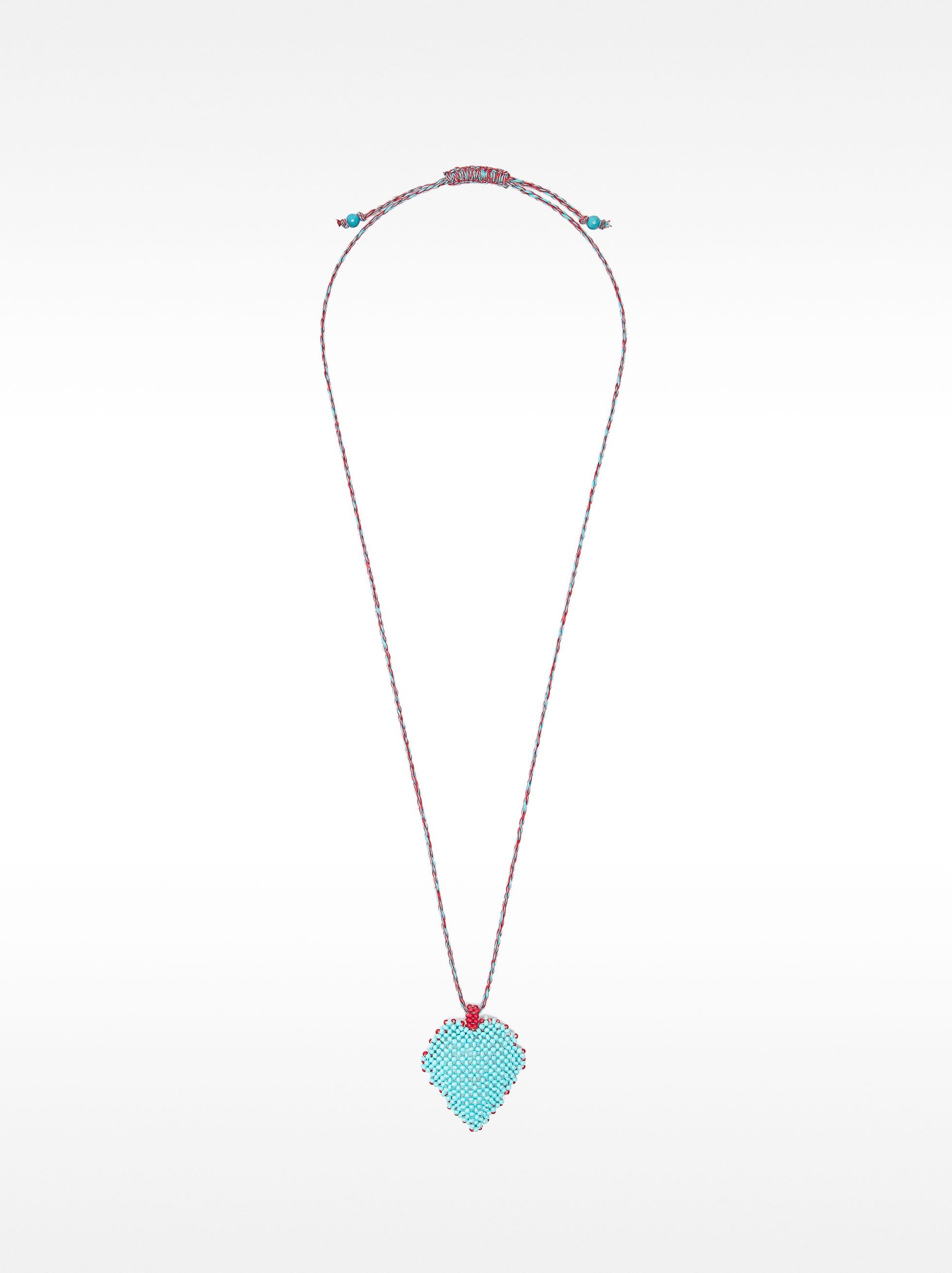 Collar Largo Corazón De Abalorios