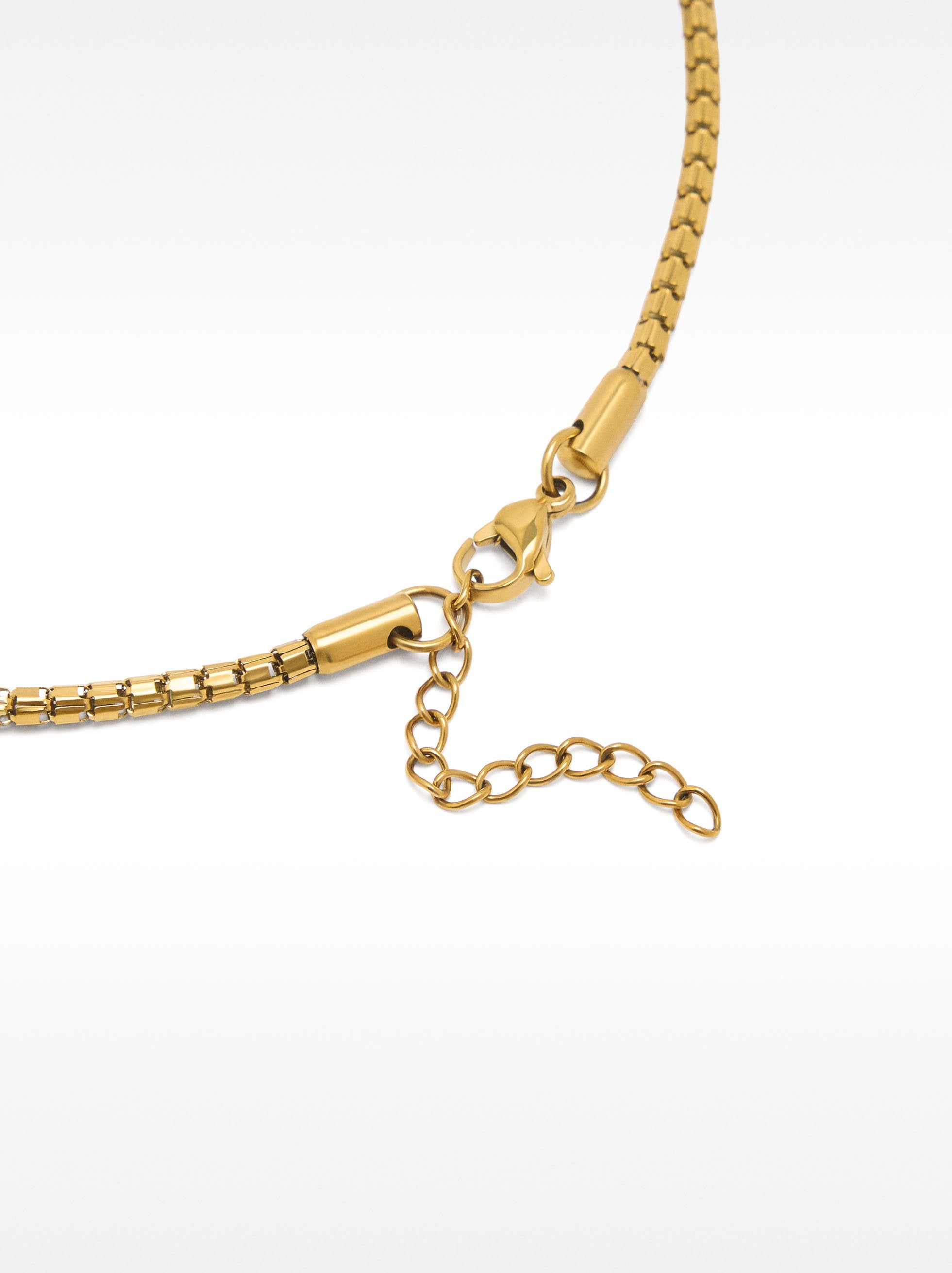 Collar Corto Con Cadena De Serpiente - Acero Inoxidable