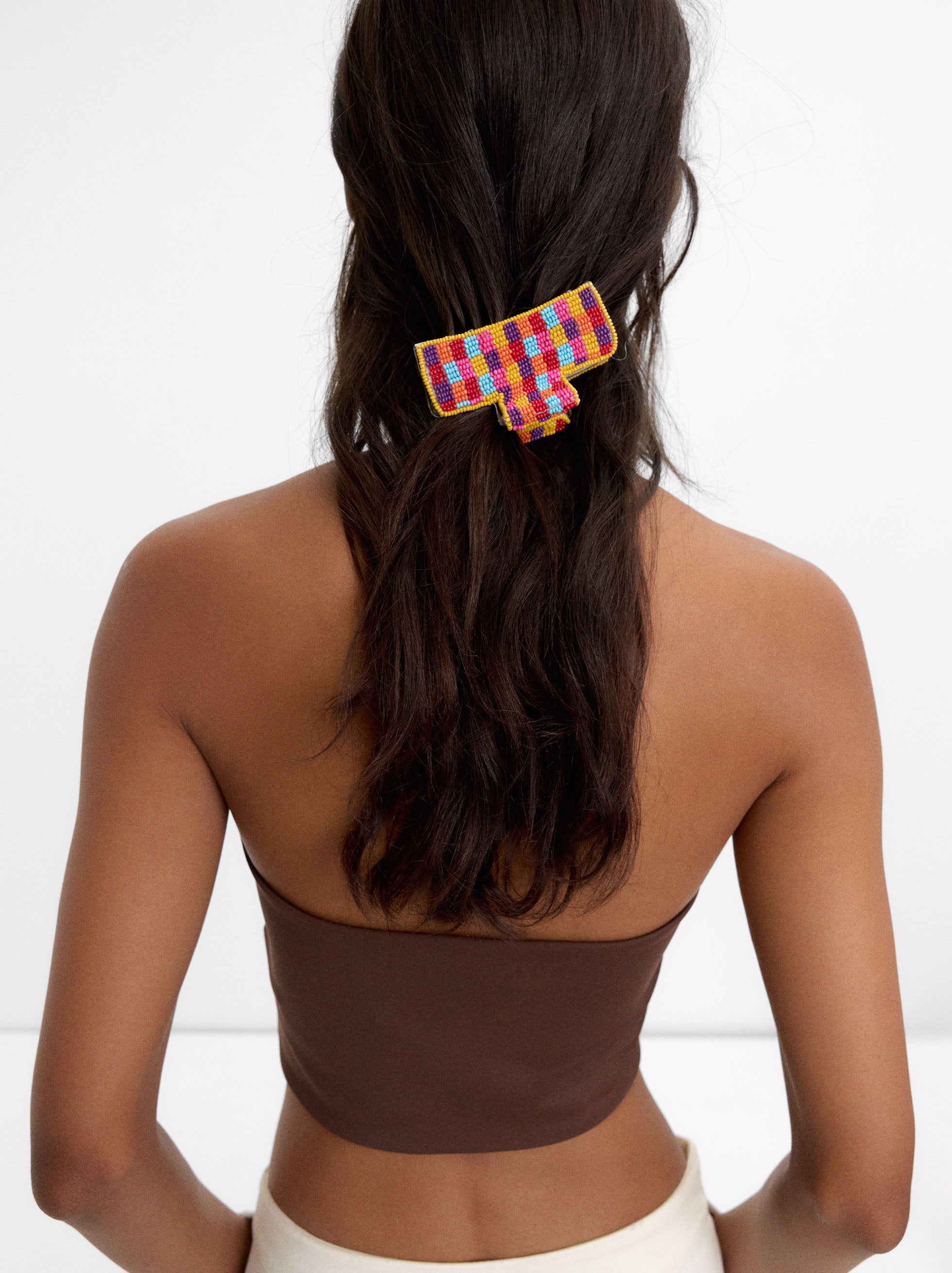 Pinza Para El Pelo Abalorios Multicolor