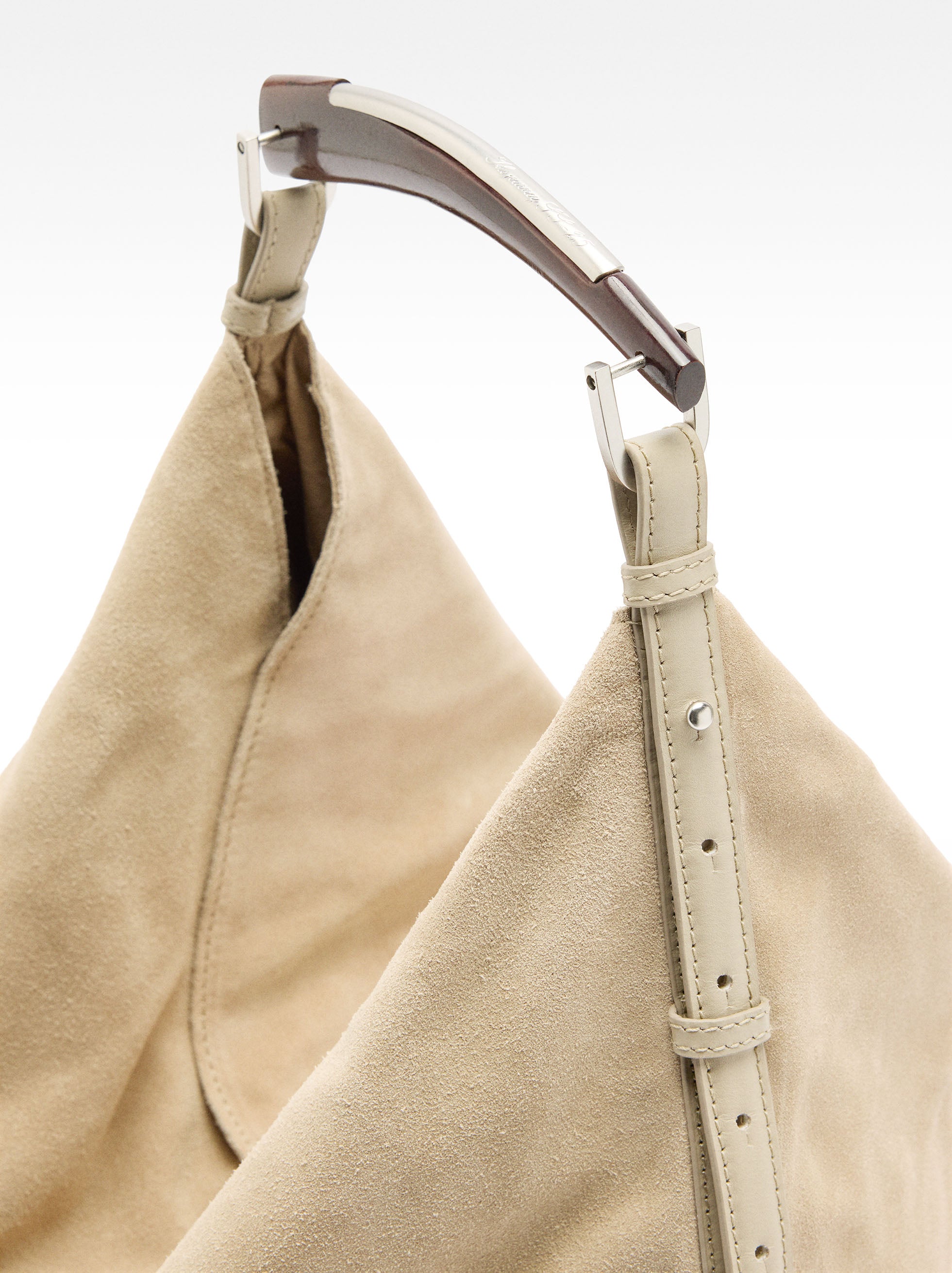 Cartera De Hombro De Cuero Serraje