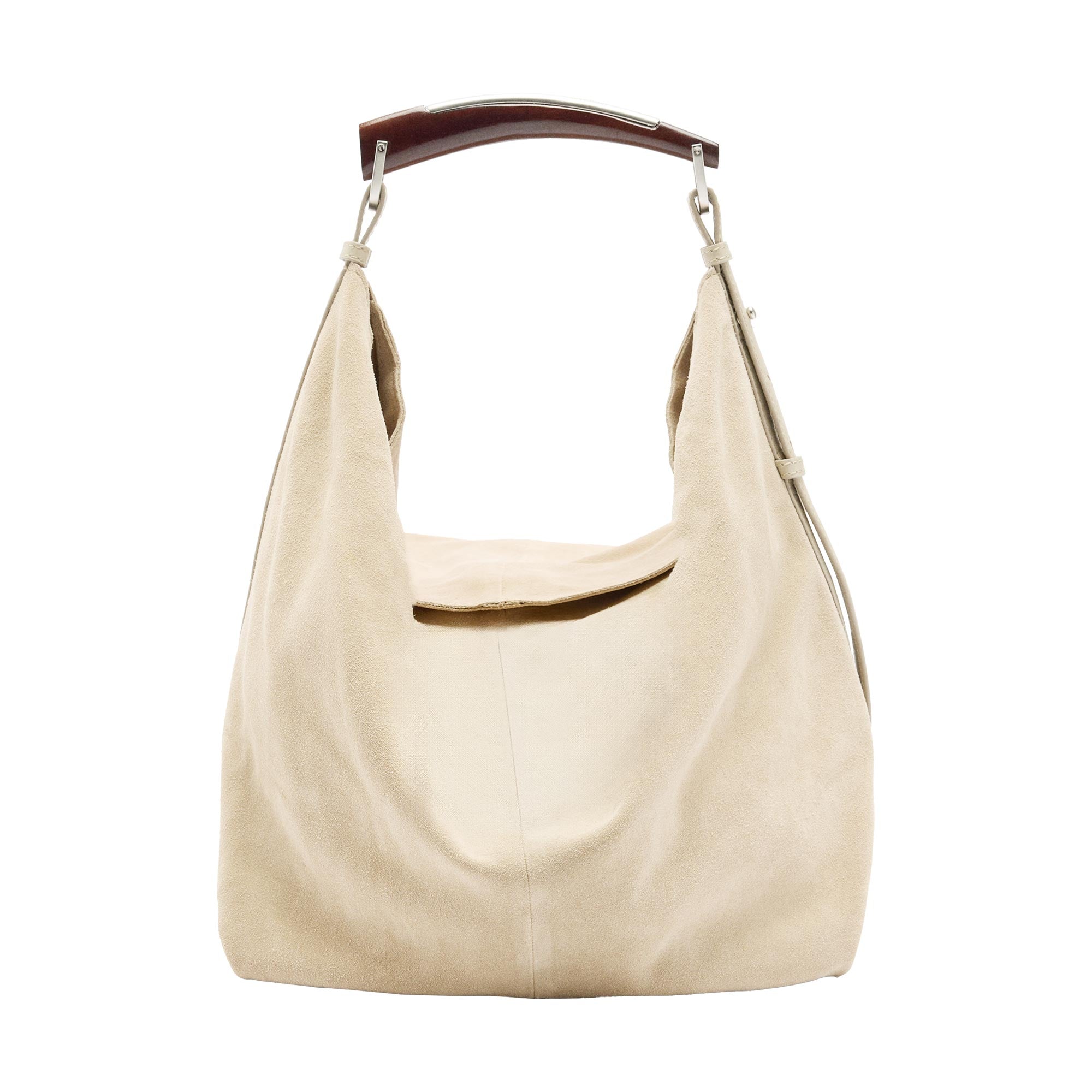 Bolso De Hombro De Piel Serraje