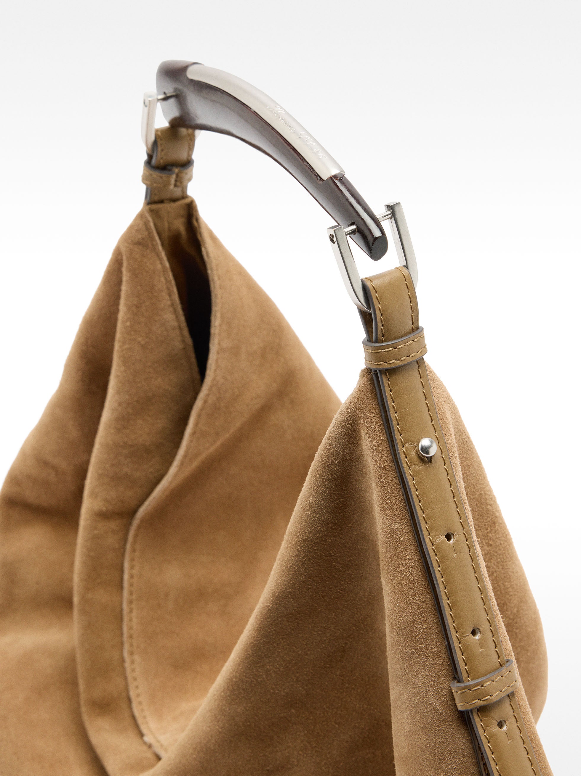 Cartera De Hombro De Cuero Serraje