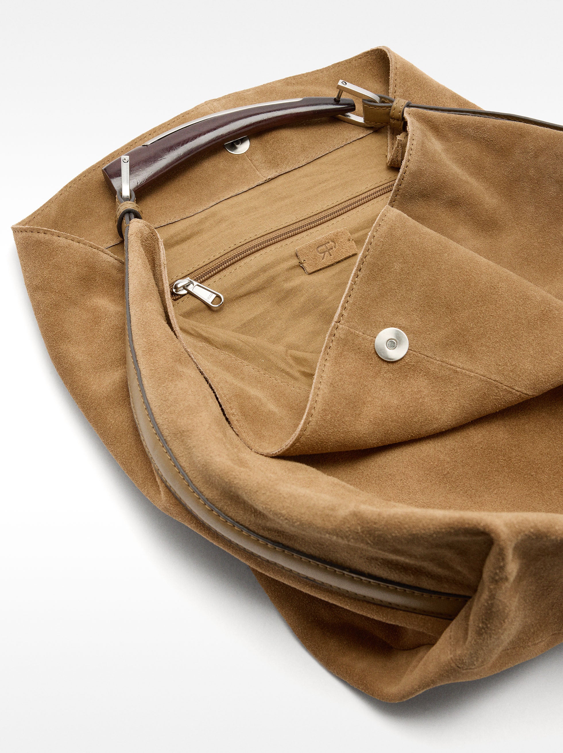 Cartera De Hombro De Cuero Serraje
