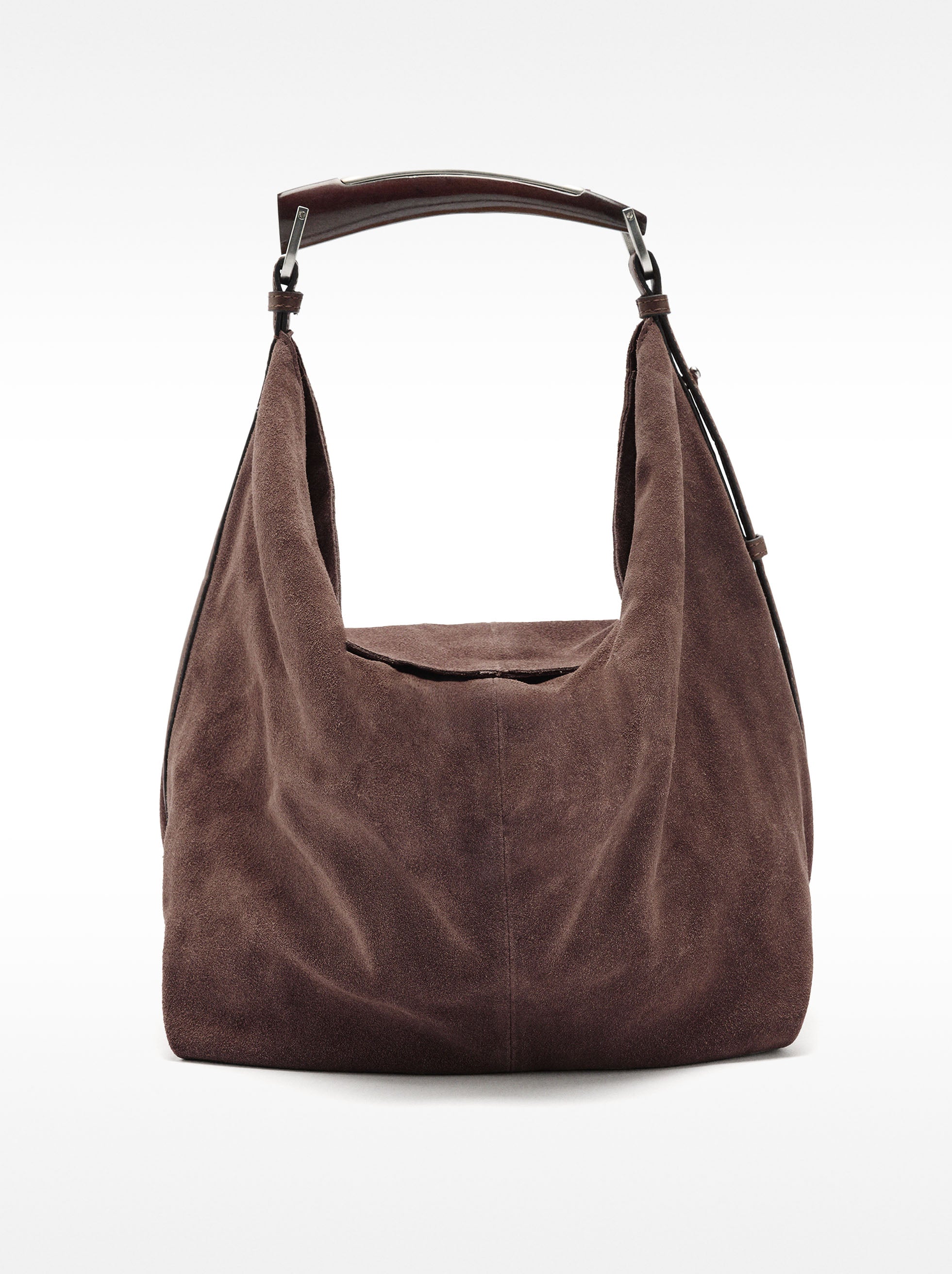 Cartera De Hombro De Cuero Serraje