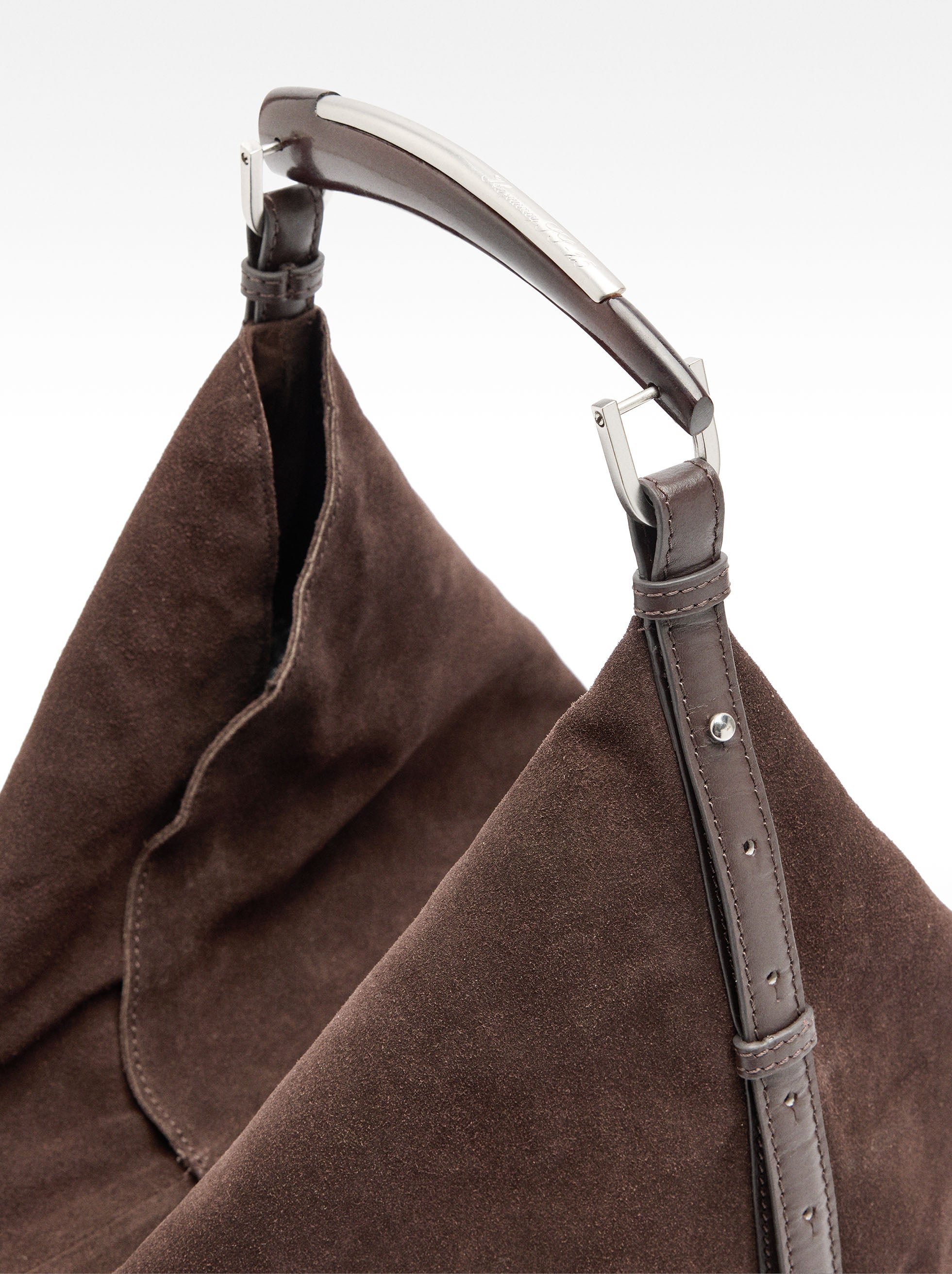 Cartera De Hombro De Cuero Serraje