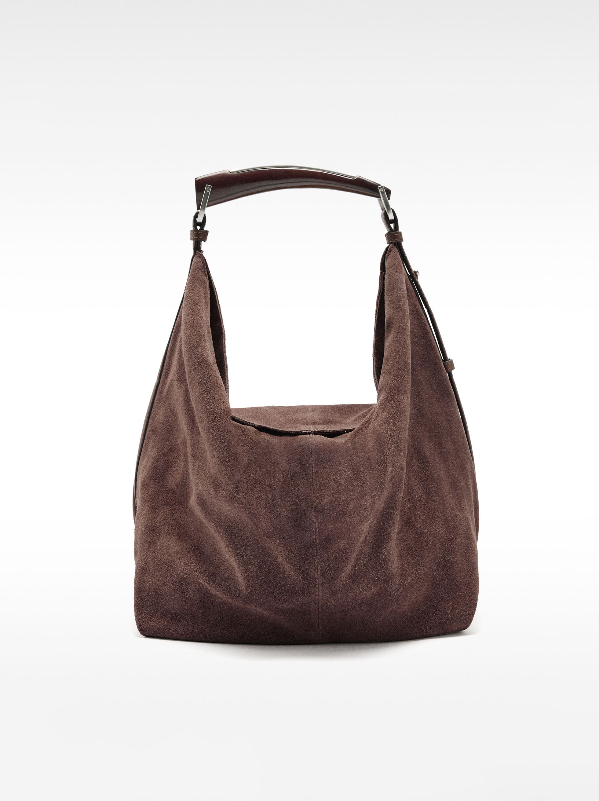 Cartera De Hombro De Cuero Serraje