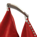 Bolso De Hombro En Piel De Ante Con Tachuelas