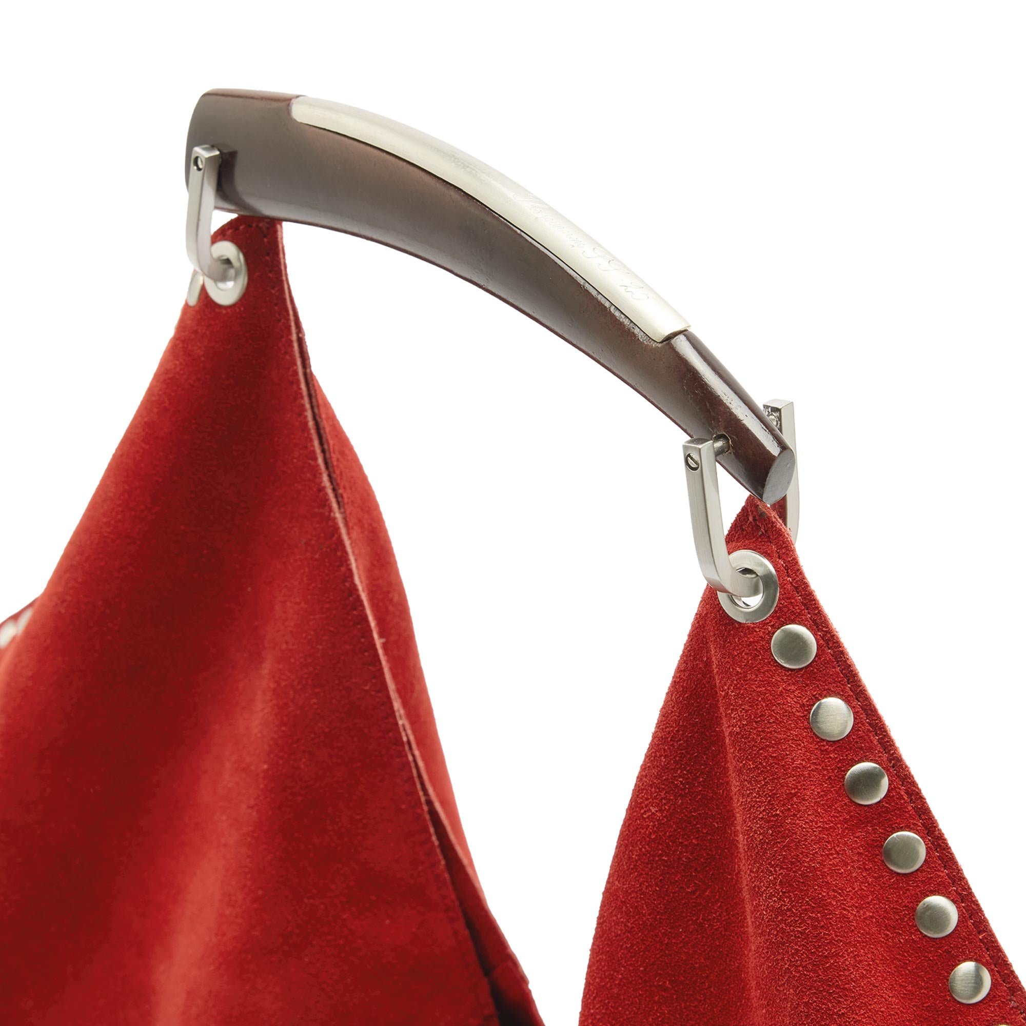 Bolso De Hombro En Piel De Ante Con Tachuelas