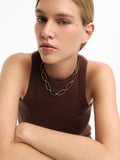 Collar Corto De Eslabones Bicolor - Acero Inoxidable