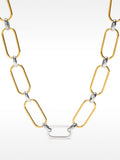 Collar Corto De Eslabones Bicolor - Acero Inoxidable