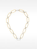 Collar Corto De Eslabones Bicolor - Acero Inoxidable