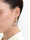Pendientes Largos Bicolor - Acero Inoxidable