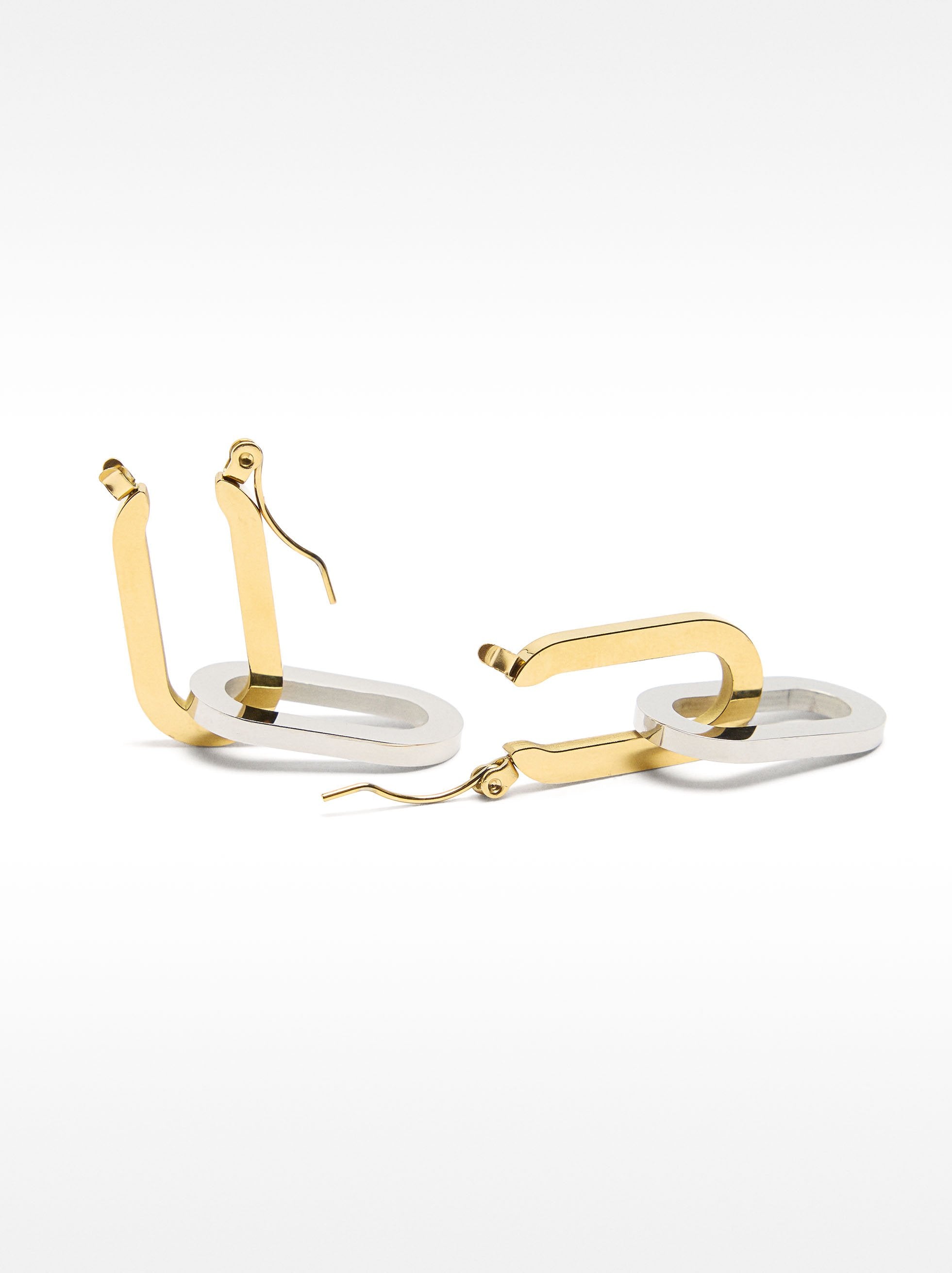 Pendientes Largos Bicolor - Acero Inoxidable