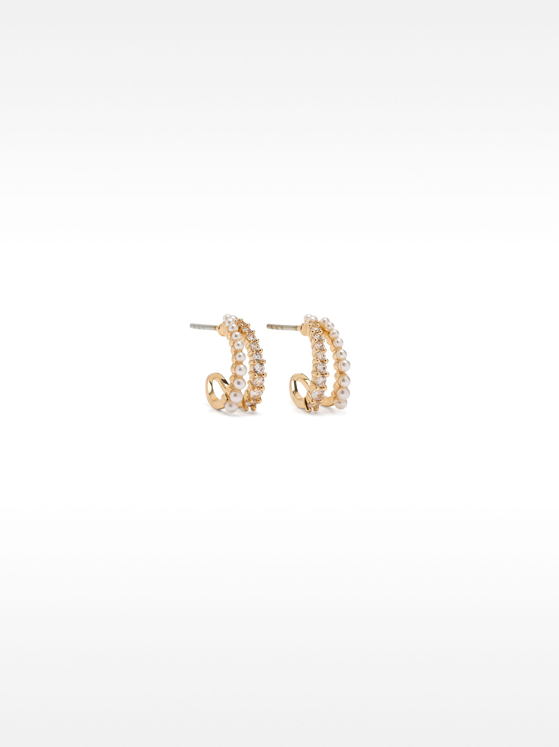 Aros Con Efecto Doble Y Circonitas