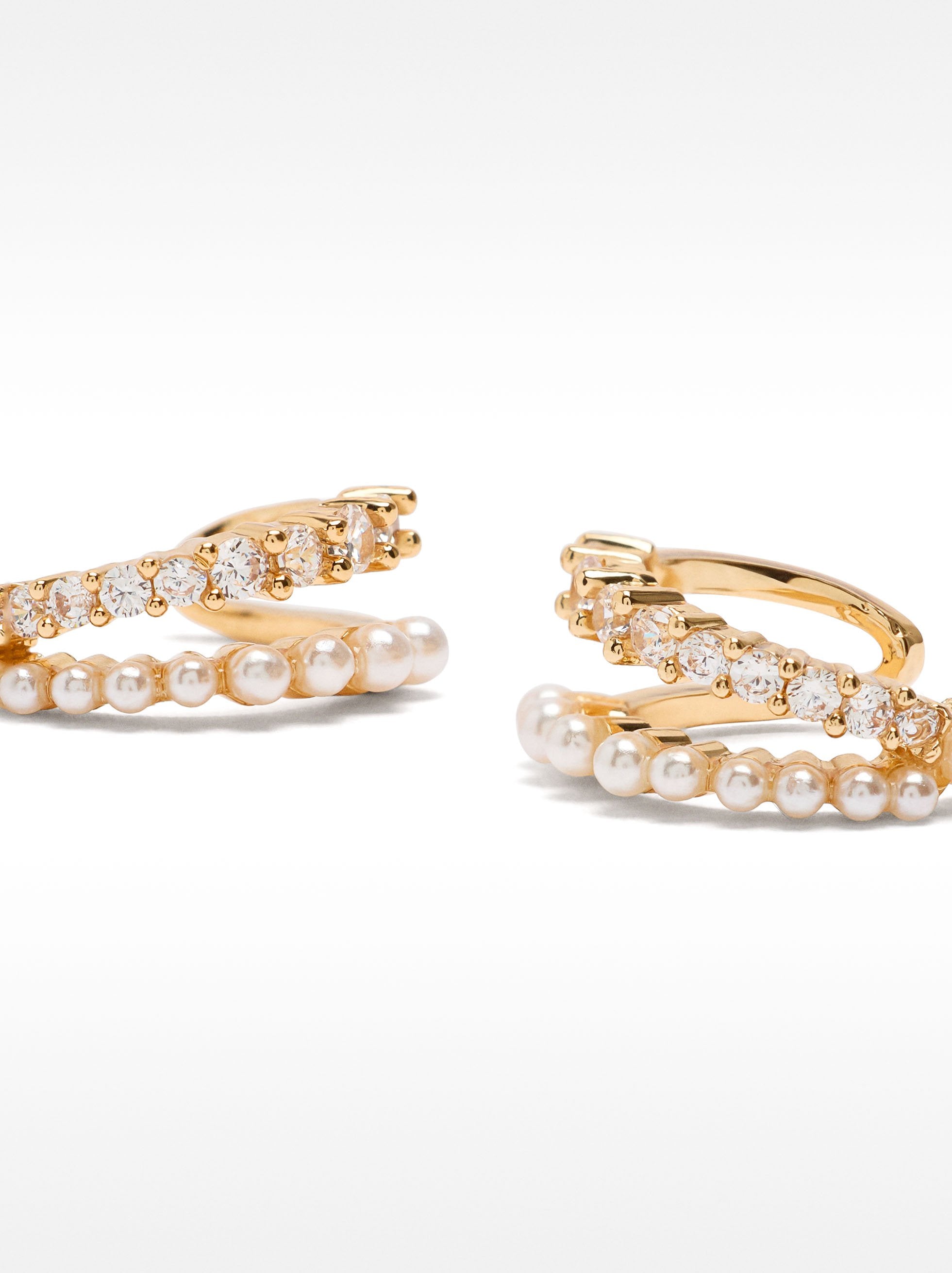 Aros Con Efecto Doble Y Circonitas