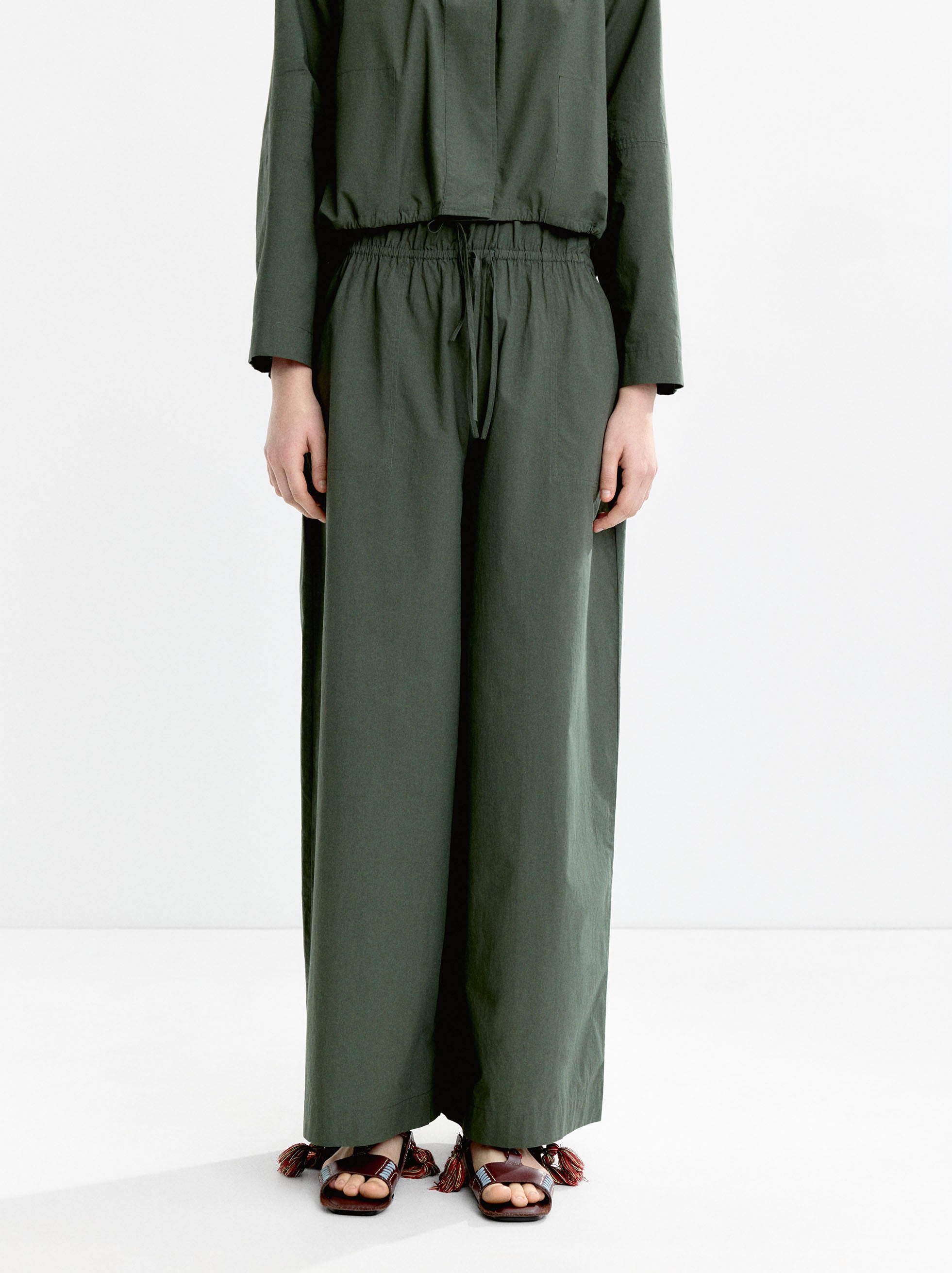 Pantalón 100 % Algodón Con Fruncido