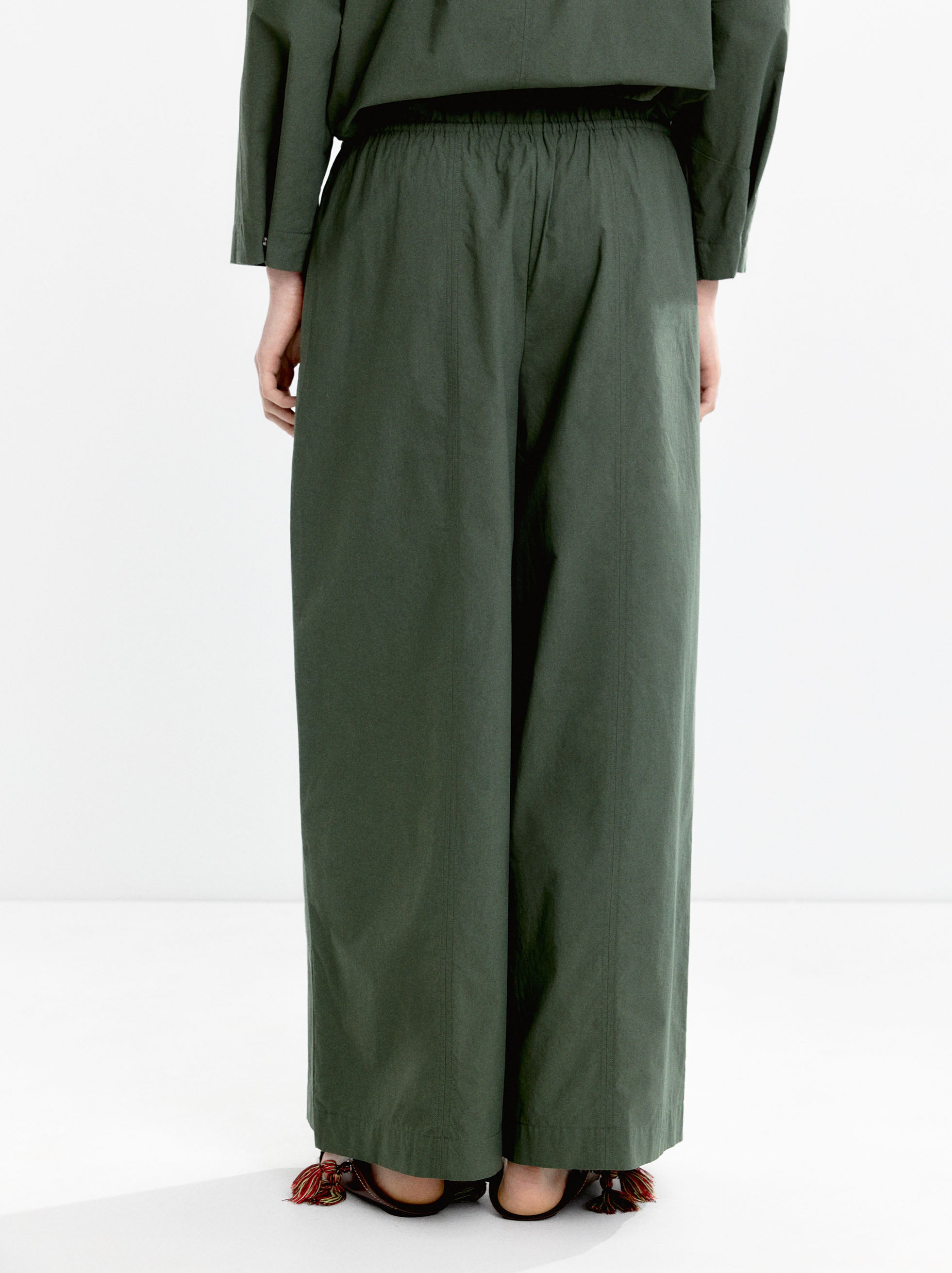 Pantalón 100 % Algodón Con Fruncido