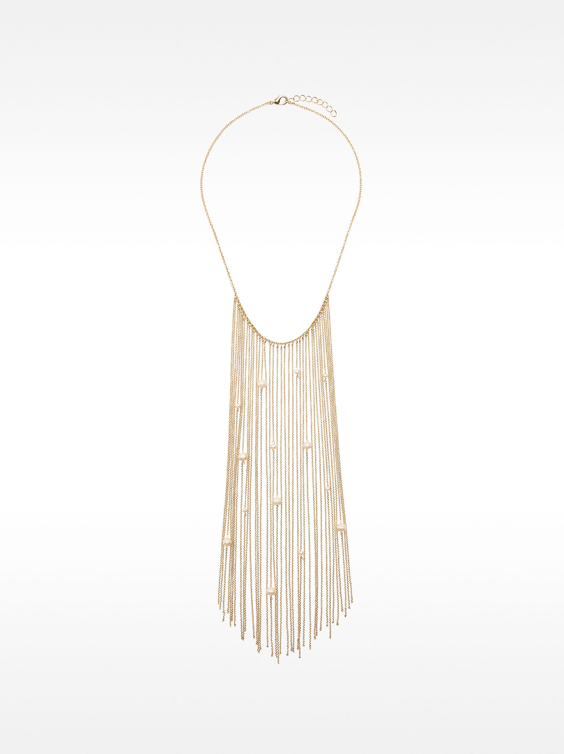 Collar Con Flecos Perlas De Agua Dulce