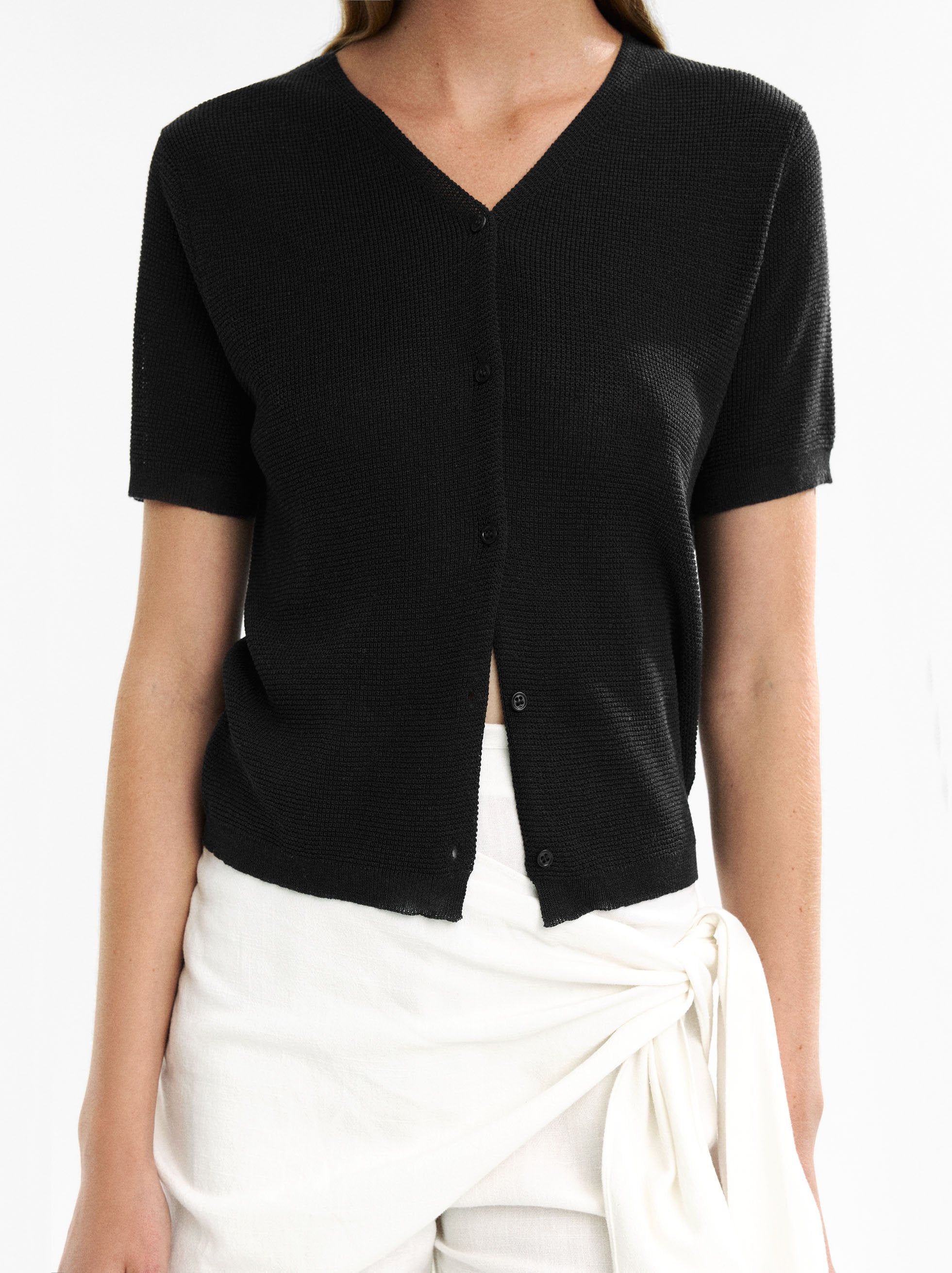 Cárdigan De Punto Manga Corta