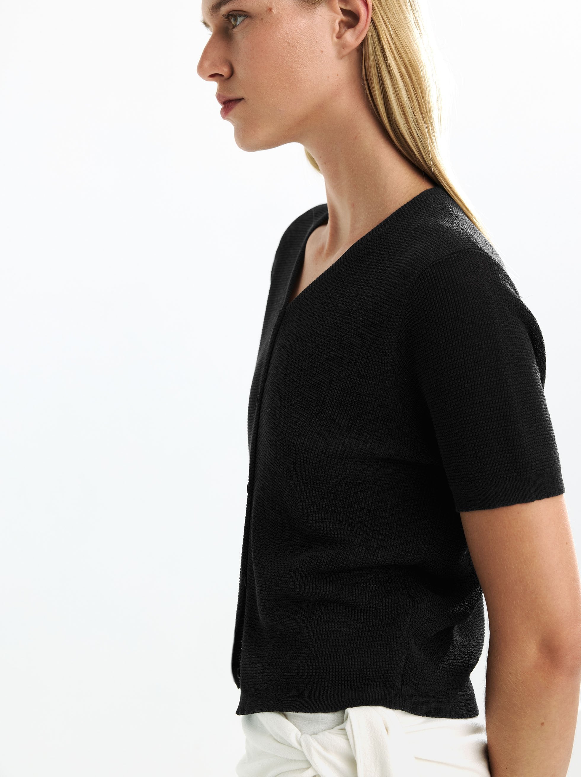 Cárdigan De Punto Manga Corta