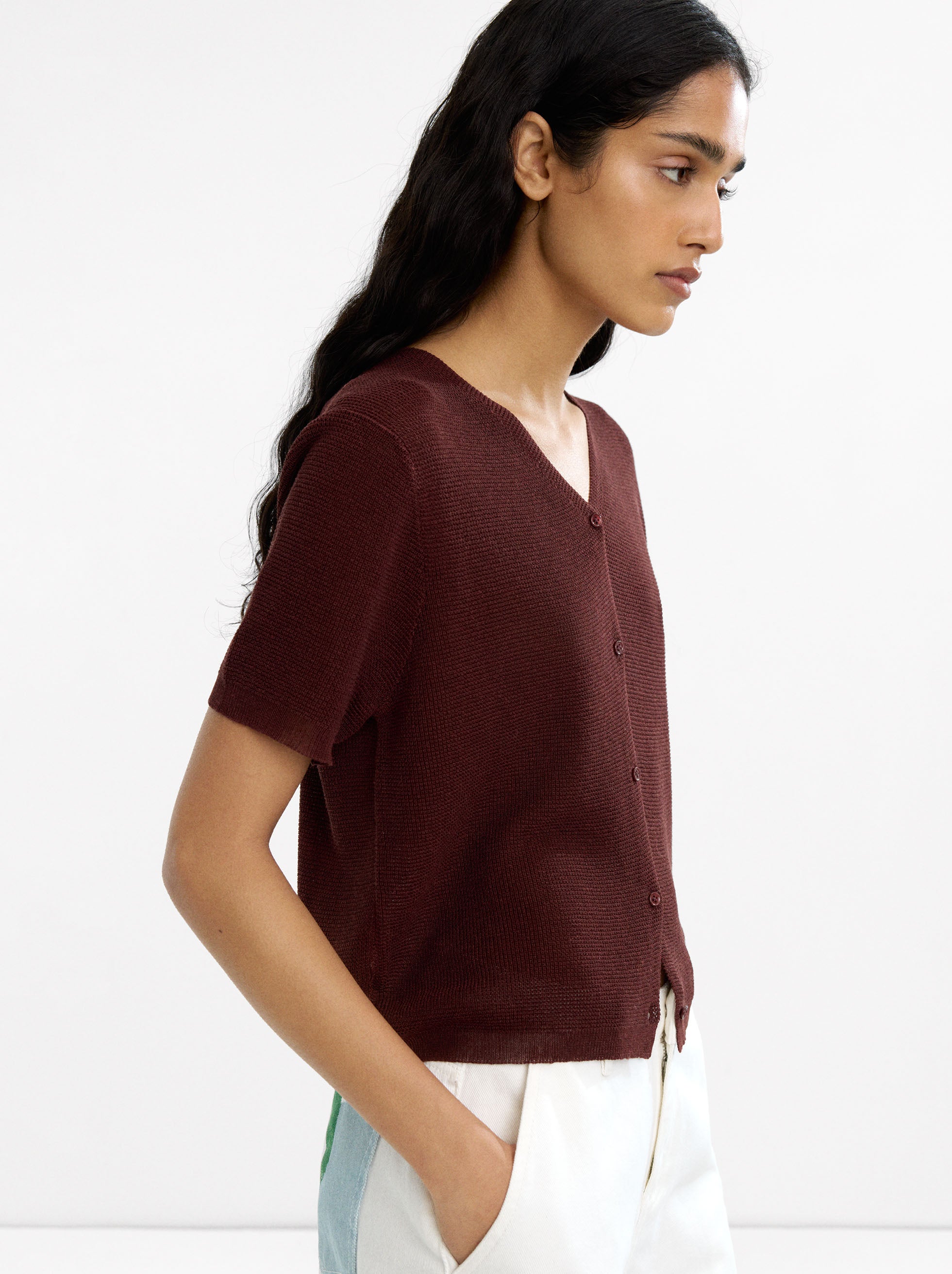 Cárdigan De Punto Manga Corta