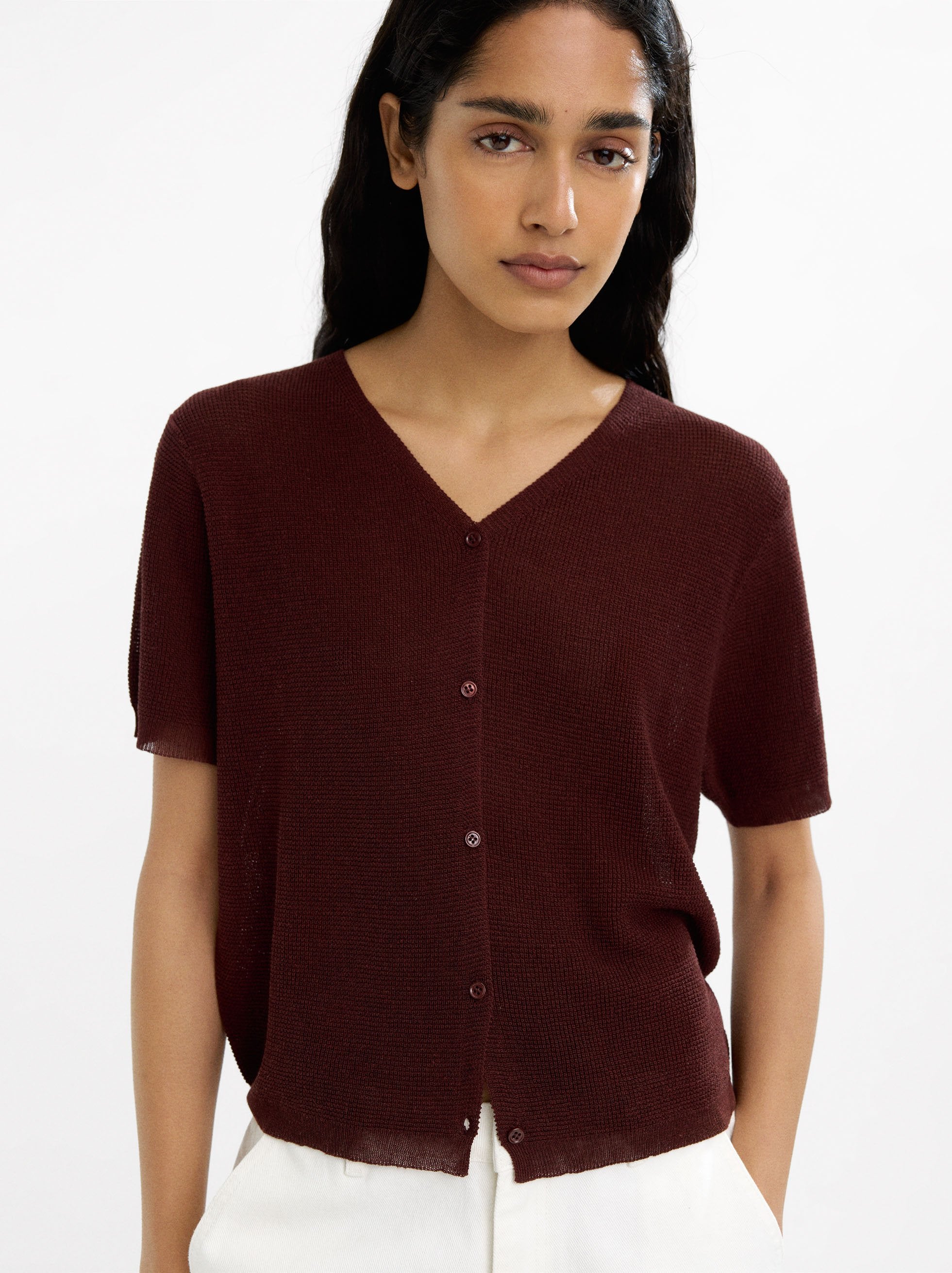 Cárdigan De Punto Manga Corta