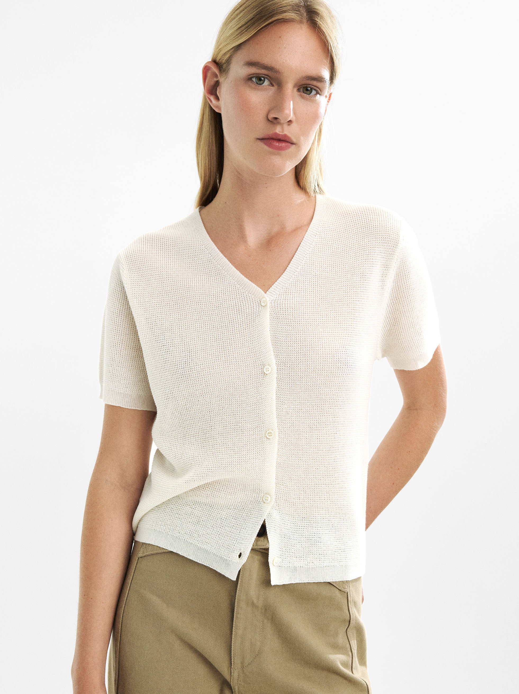 Cárdigan De Punto Manga Corta