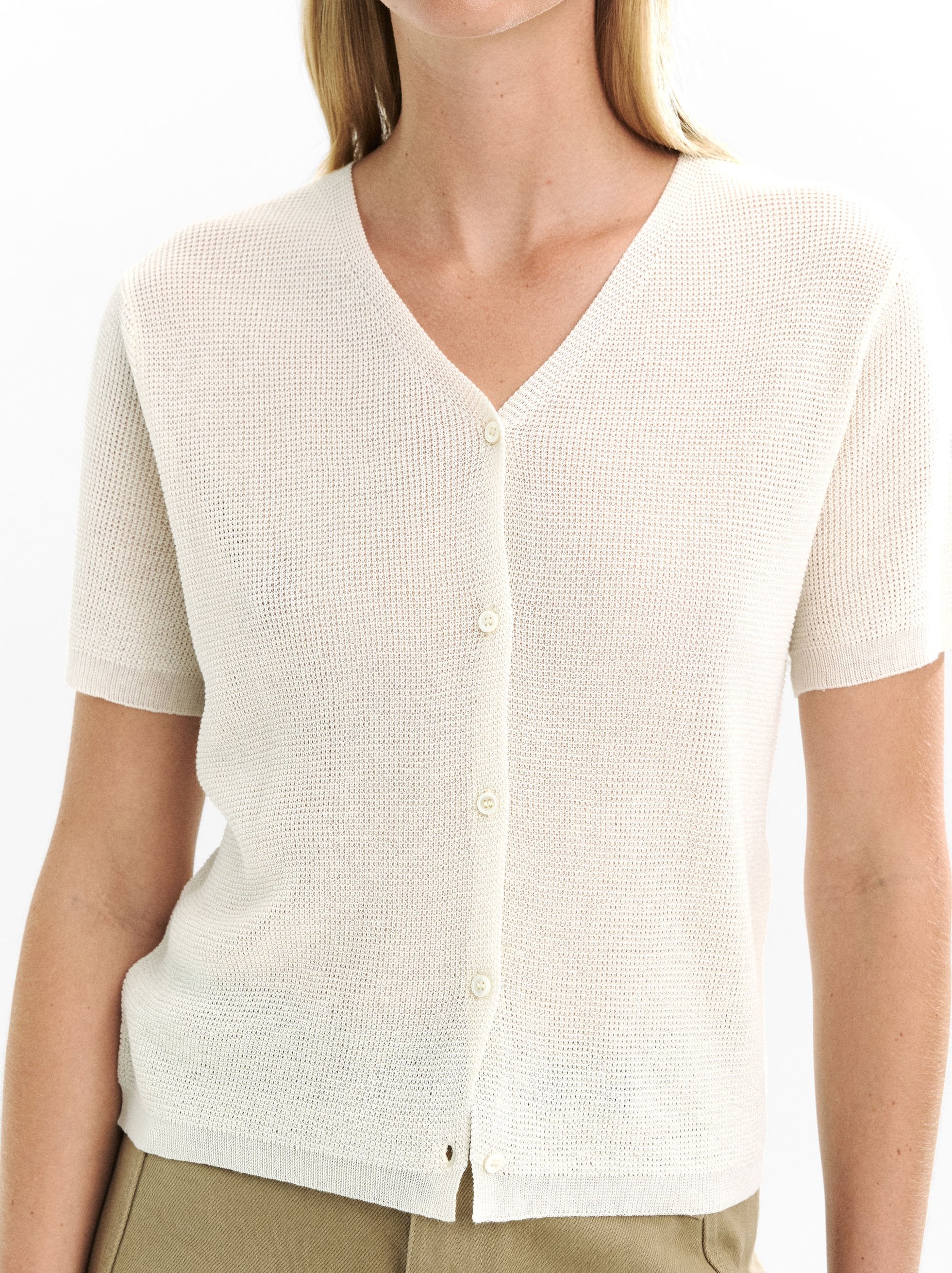 Cárdigan De Punto Manga Corta