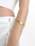 Pulsera Rígida Con Corazón - Acero Inoxidable