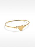 Pulsera Rígida Con Corazón - Acero Inoxidable
