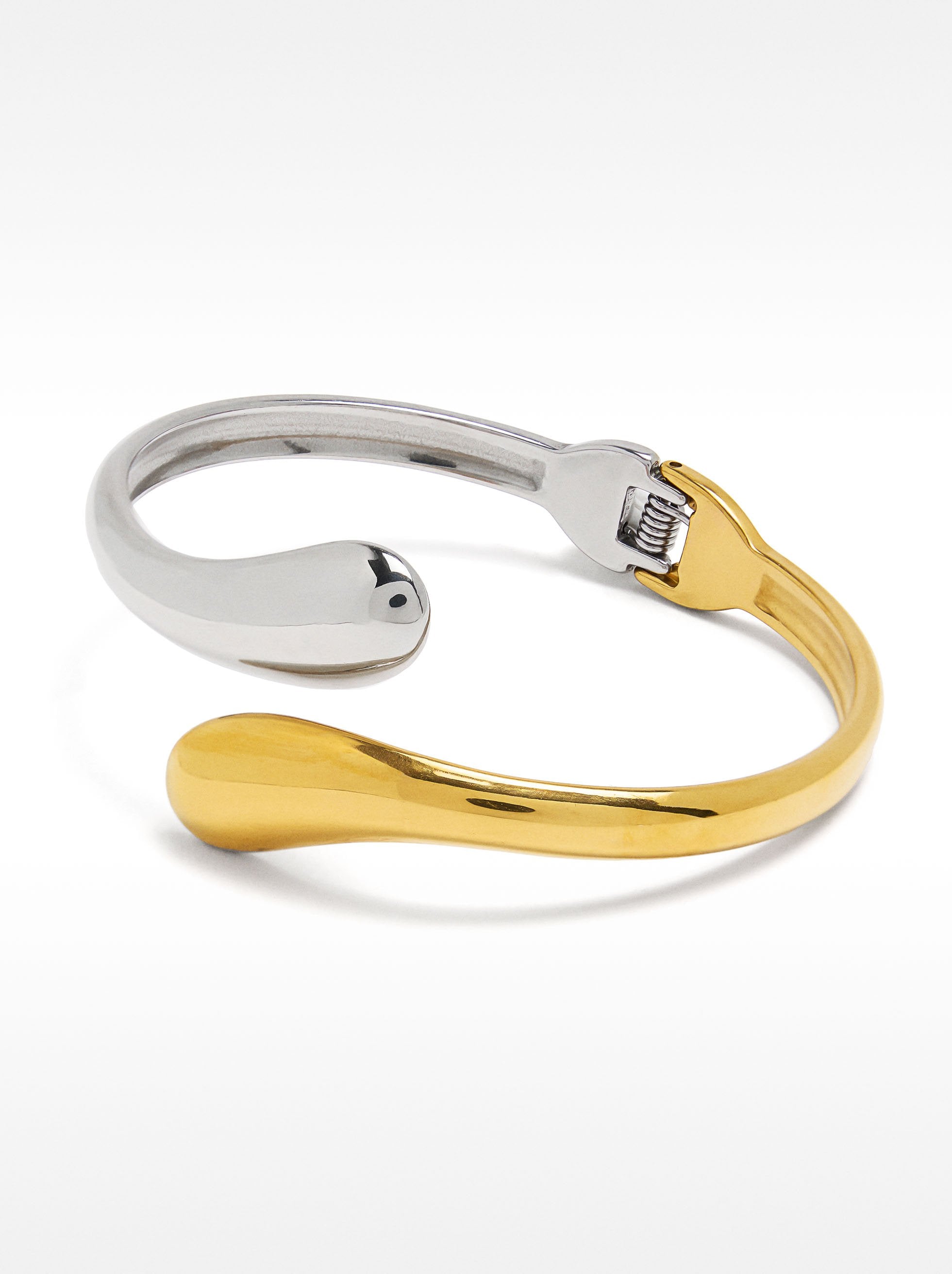 Pulsera Cruzada Bicolor - Acero Inoxidable