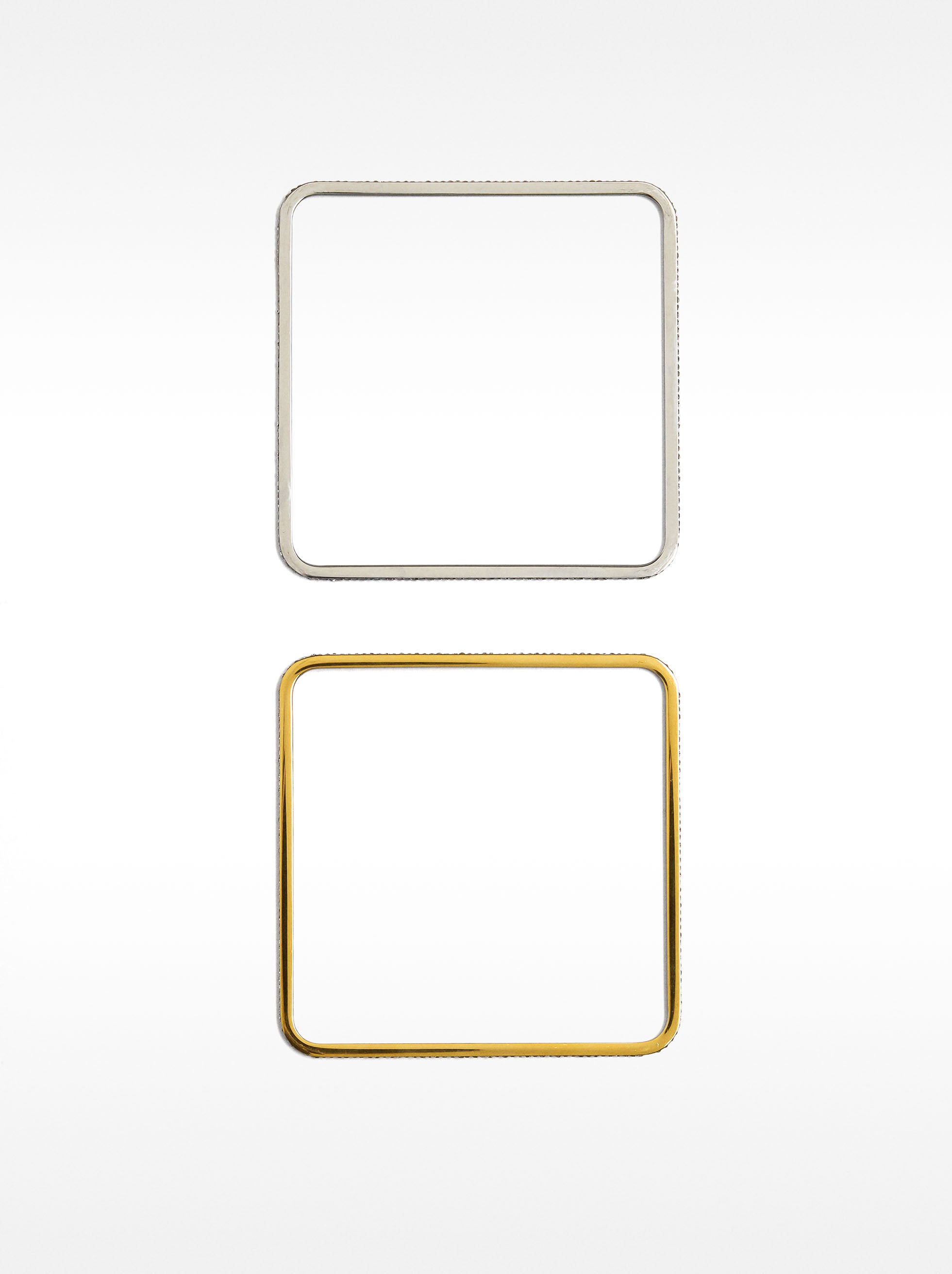 Set De Pulseras Cuadradas Cristales - Acero Inoxidable