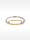 Pulsera Bicolor Con Detalle Ovalado - Acero Inoxidable