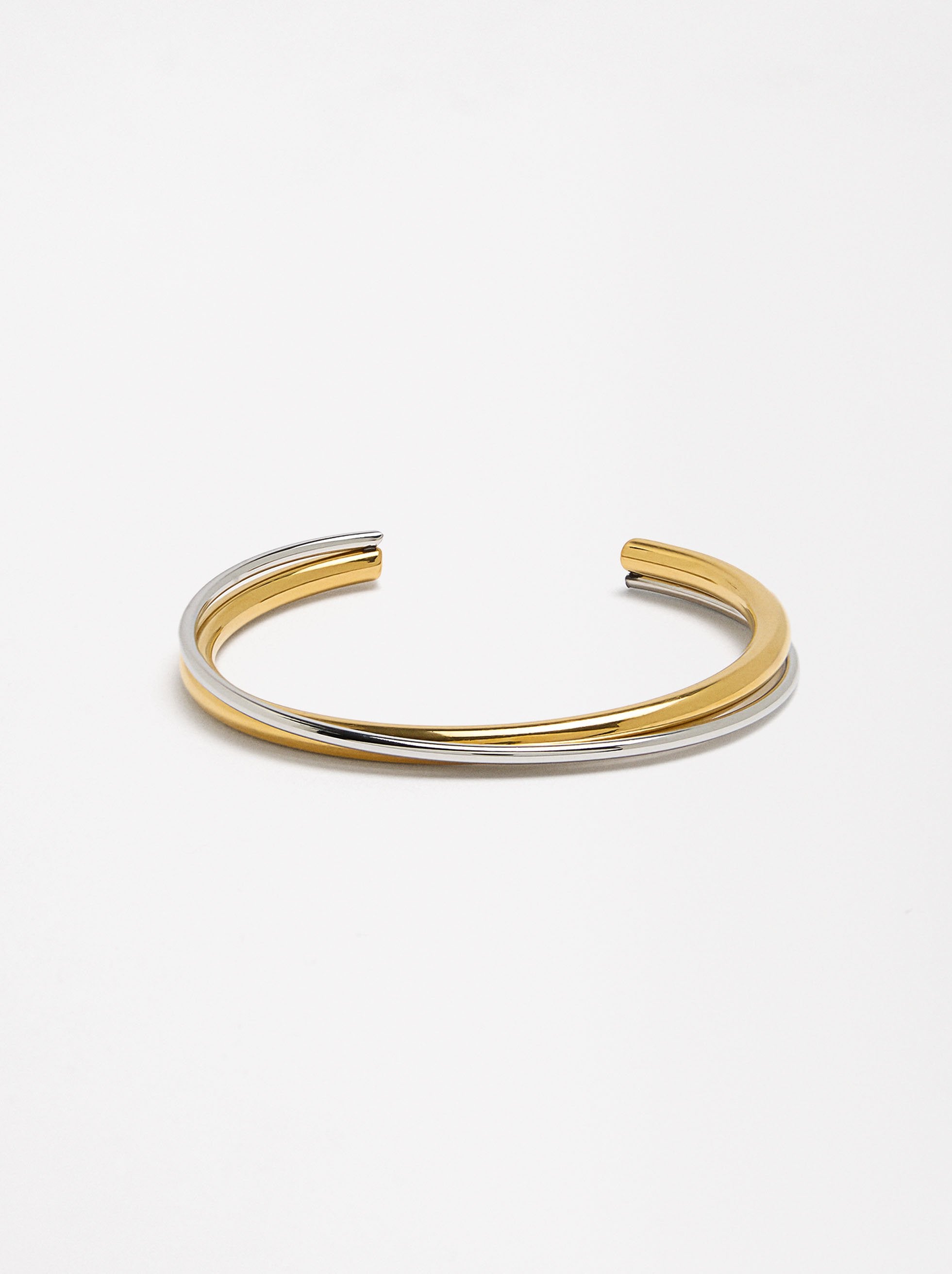 Pulsera Rígida Doble Bicolor - Acero Inoxidable