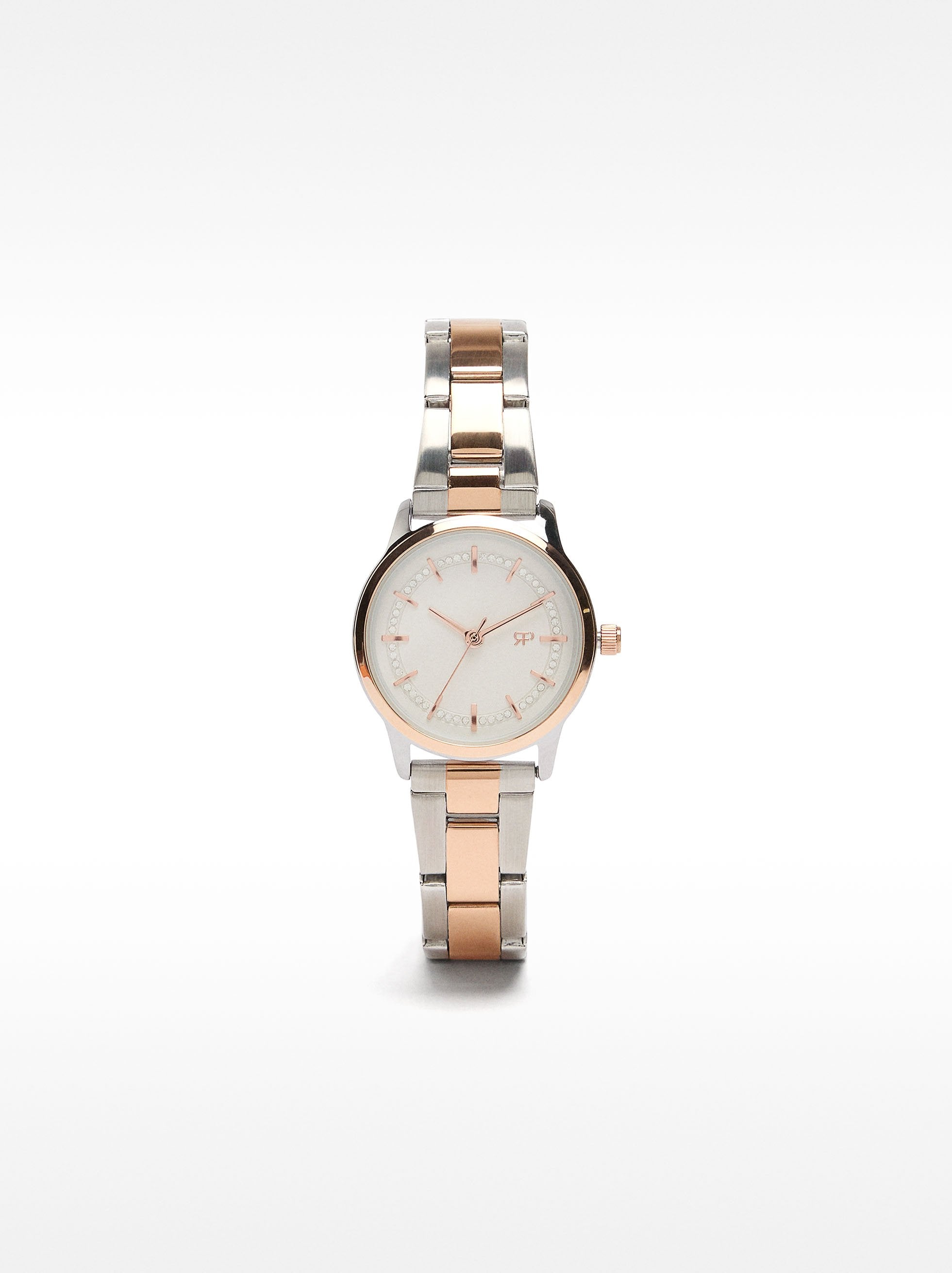 Reloj De Pulsera De Acero Inoxidable Bicolor