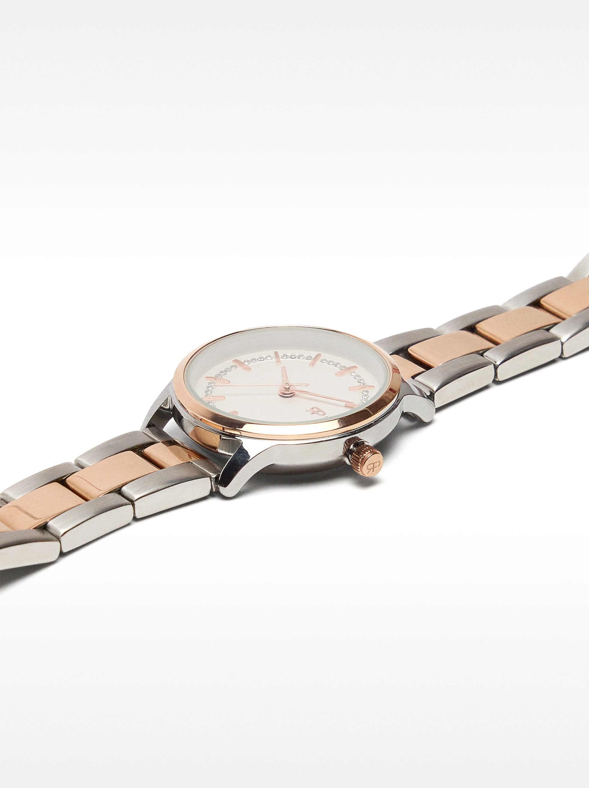 Reloj De Pulsera De Acero Inoxidable Bicolor