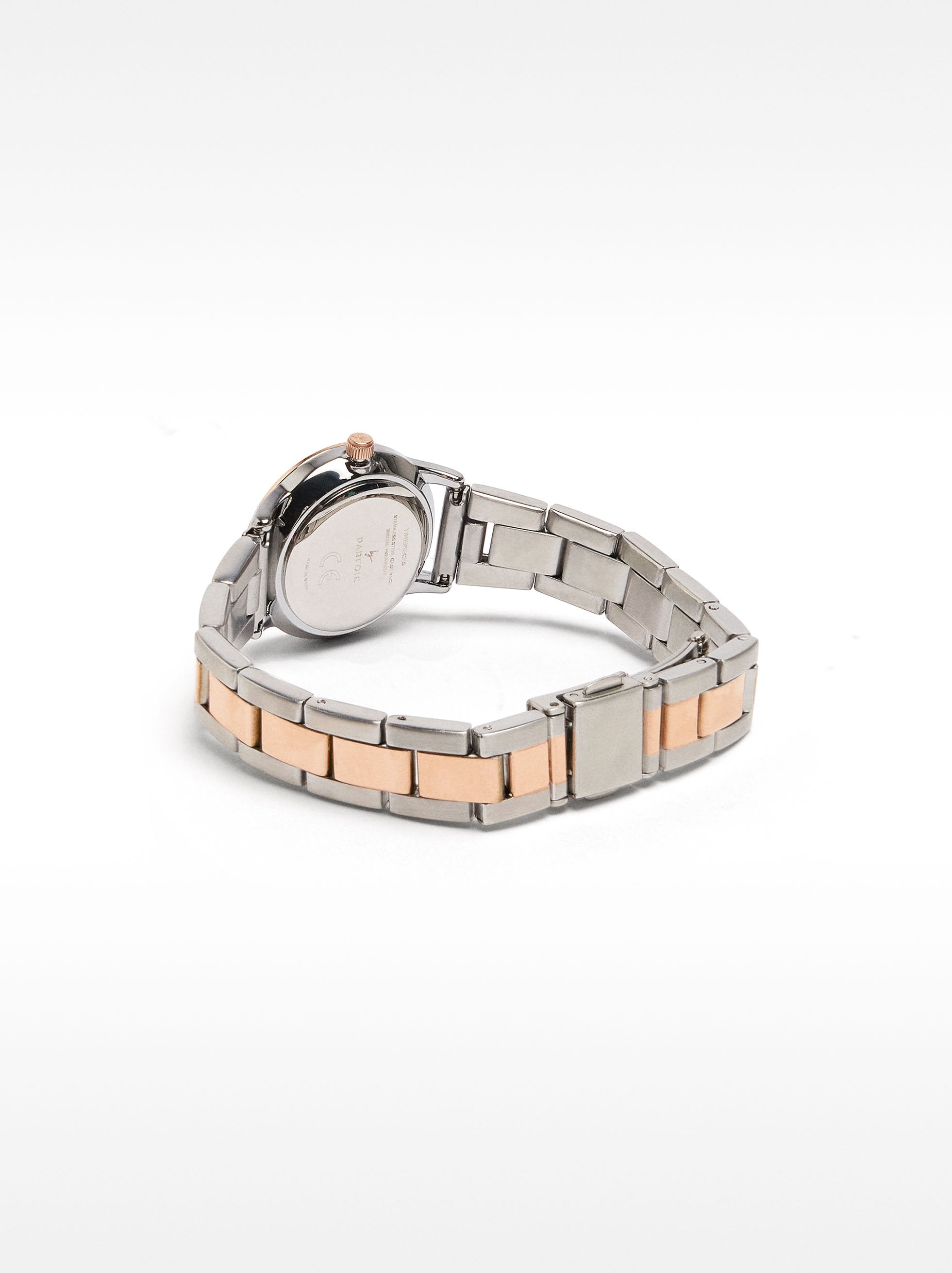 Reloj De Pulsera De Acero Inoxidable Bicolor