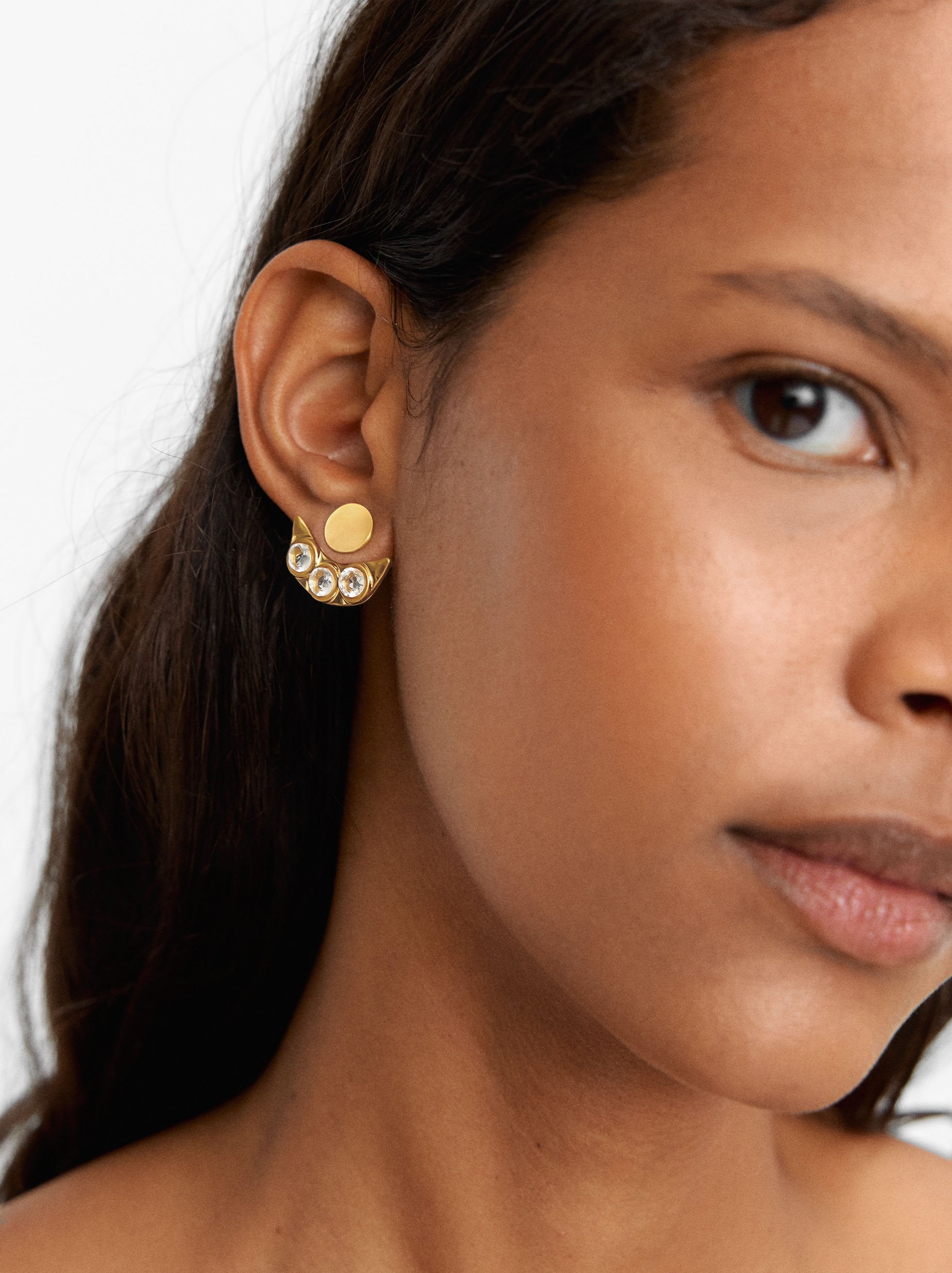 Pendientes Ear Jacket Con Circonitas